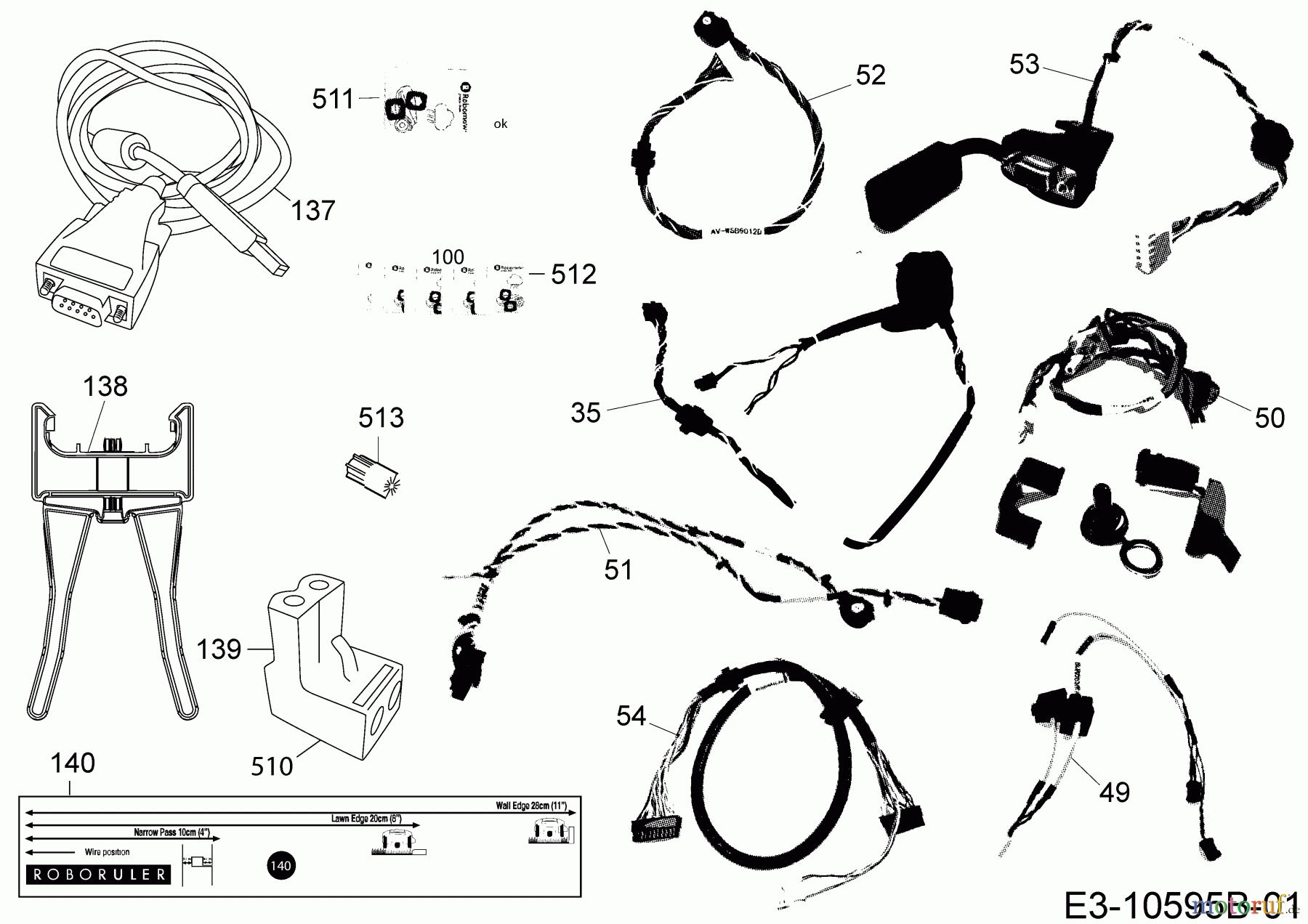  Robomow Mähroboter TS 1000 PRD6100P  (2014) Kabel, Kabelanschluß, Regensensor, Werkzeug