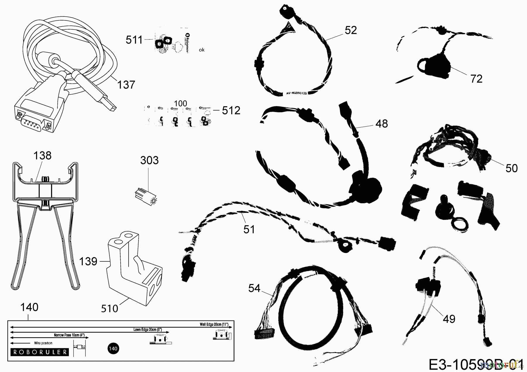 Robomow Mähroboter RS635 PRO S (Black) PRD6300B1 (2017) Kabel, Kabelanschluß, Regensensor, Werkzeug