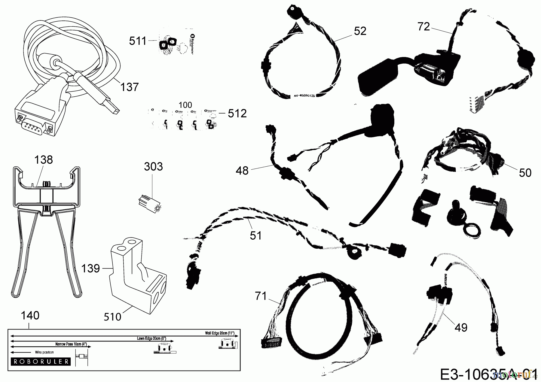 Robomow Mähroboter RS615 PRO 22ASBA-D619 (2018) Kabel, Kabelanschluß, Regensensor, Werkzeug