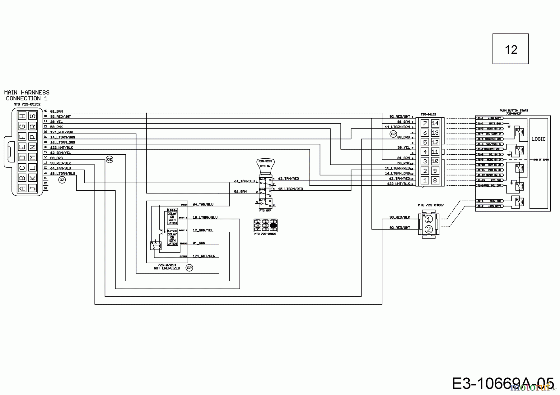 WOLF-Garten Expert Rasentraktoren 106.220 HP 13PAA1VR650 (2018) Schaltplan Elektromagnetkupplung