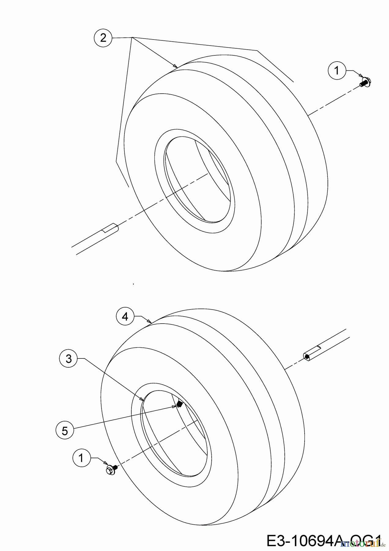  MTD Rasentraktoren Smart RE 130 HM 13A271KE600  (2018) Räder hinten