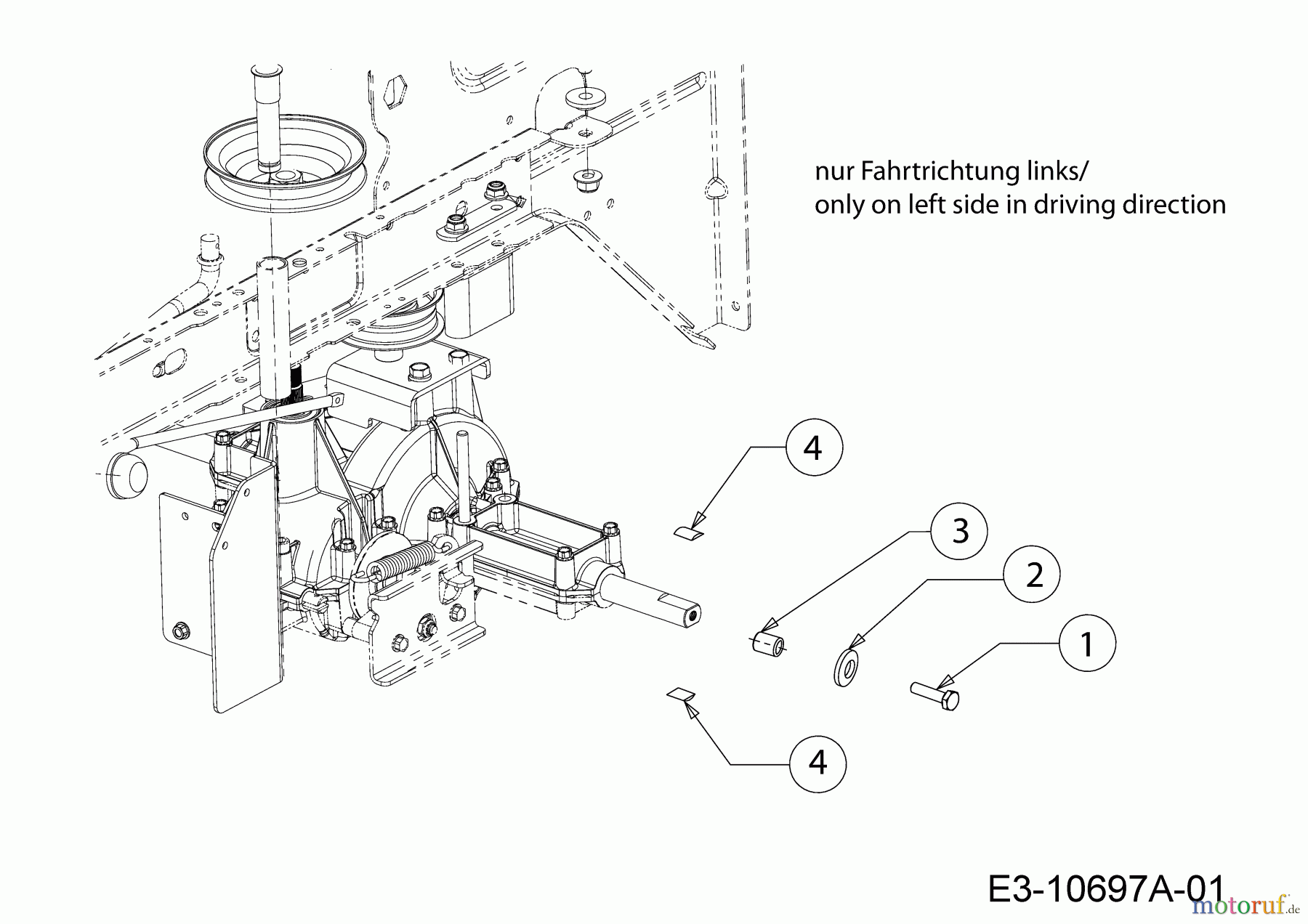 Lux Tools Rasentraktoren B-RT-165/92 13IN77SE694 (2018) Kit, Vorbereitung Montage Schneeketten