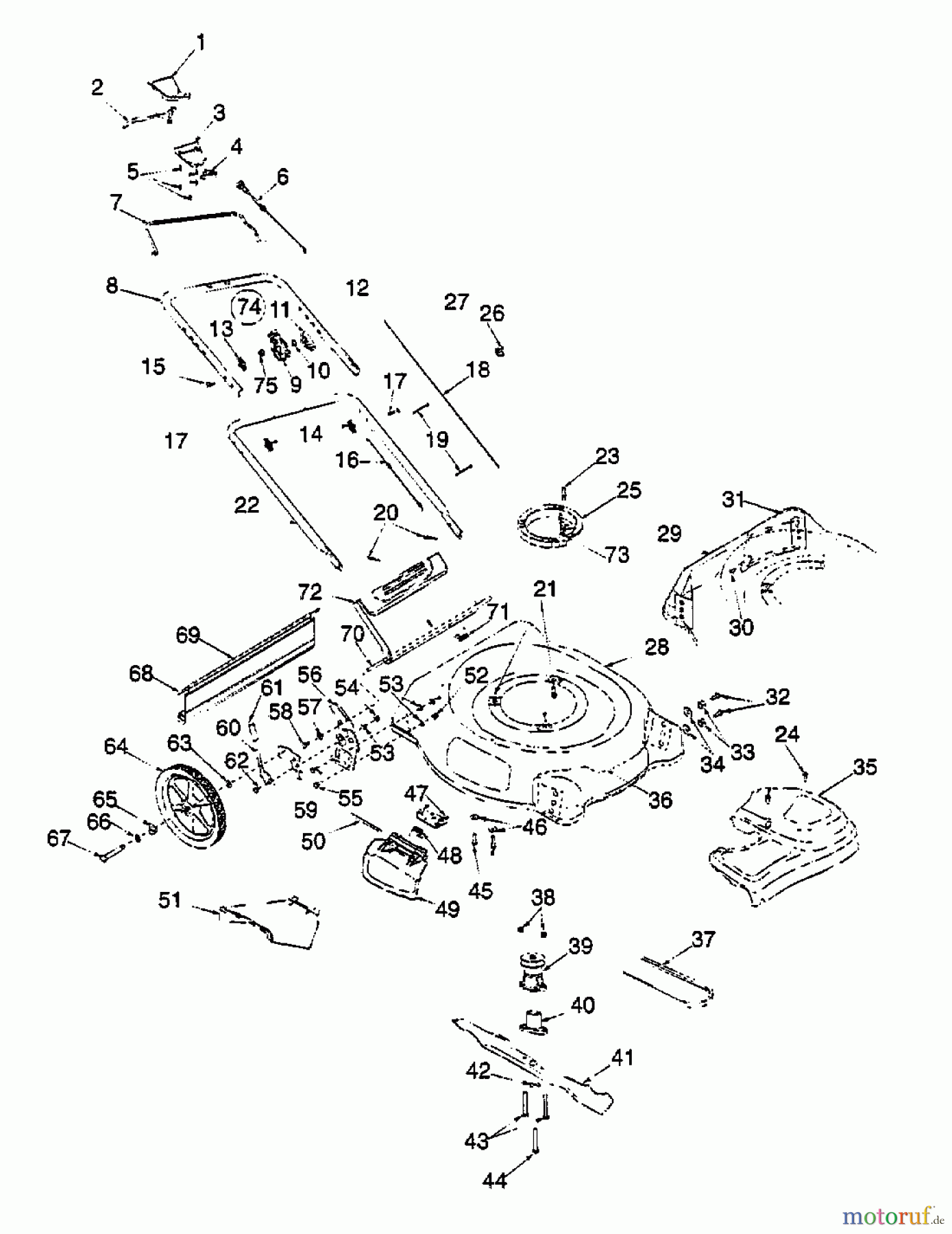 Bricobi Motormäher mit Antrieb BT 5300 HW 12A-568C601 (1999) Grundgerät
