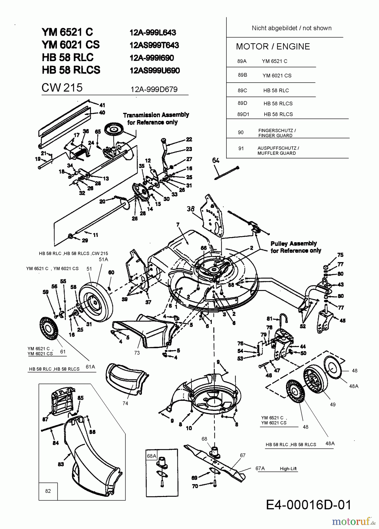 White Motormäher mit Antrieb CW 215 12A-999I680 (2000) Getriebe, Messer, Schnitthöhenverstellung, Räder