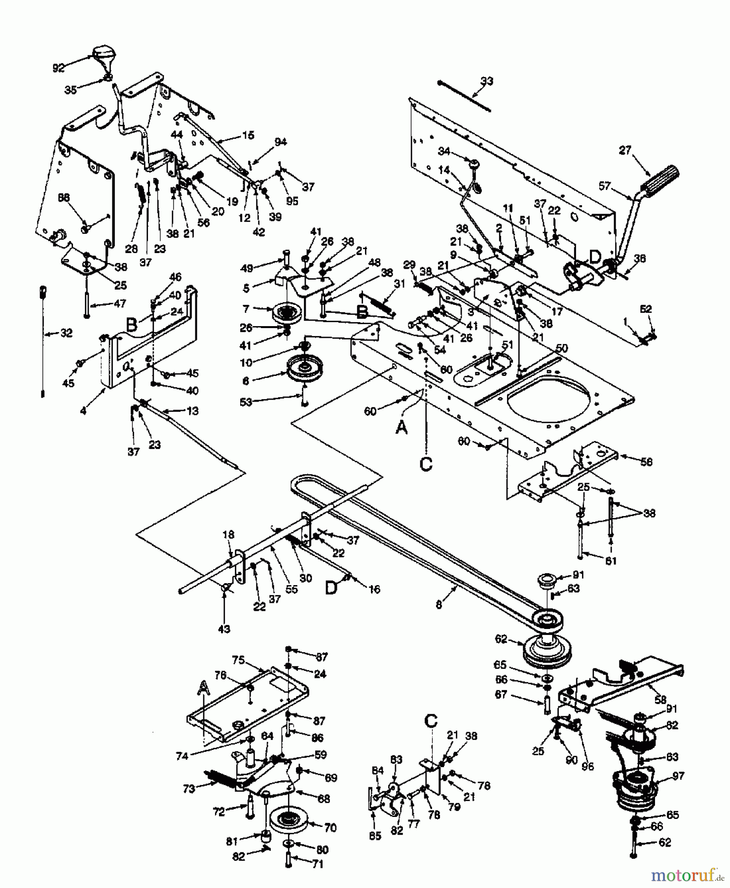Yard-Man Gartentraktoren HH 8200 14AU834H643 (1998) Elektromagnetkupplung, Motorkeilriemenscheibe