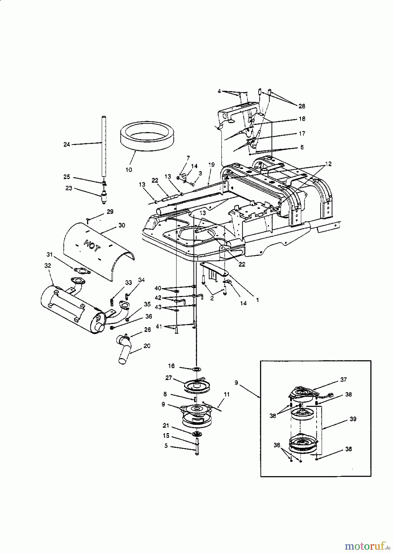  White Zero Turn ZTR Superior 53CA1A6M680  (2000) Auspuff, Bowdenzüge, Elektromagnetkupplung