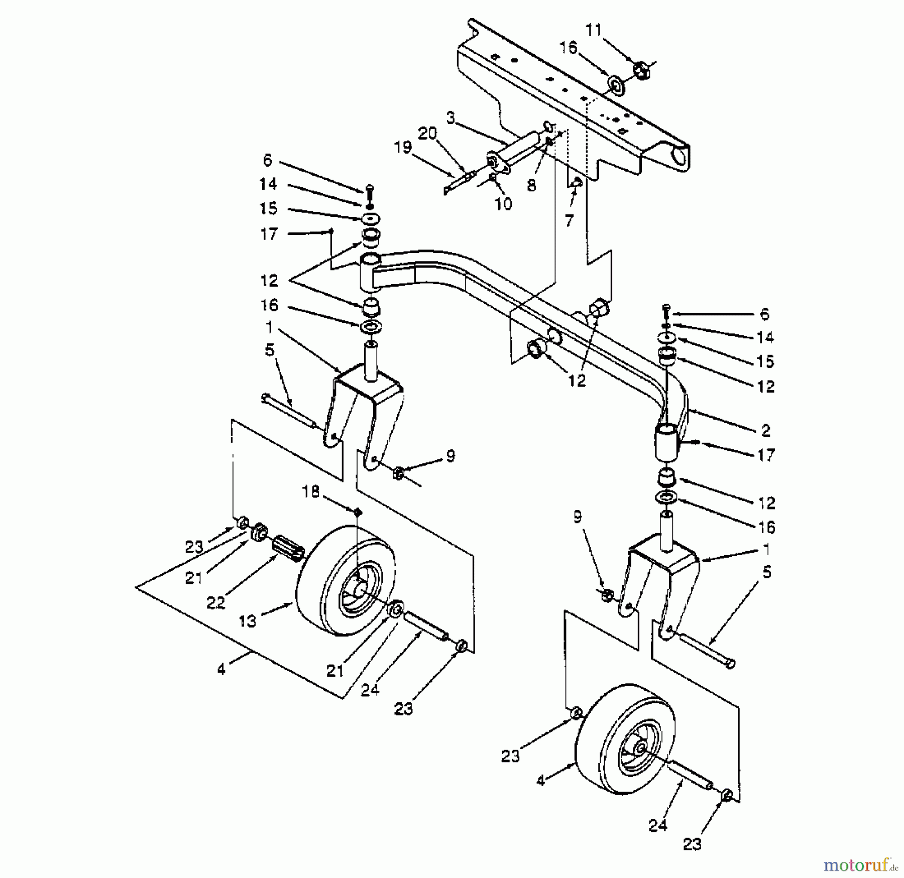 White Zero Turn ZTR Superior 53CA1A6M680 (2000) Vorderachse