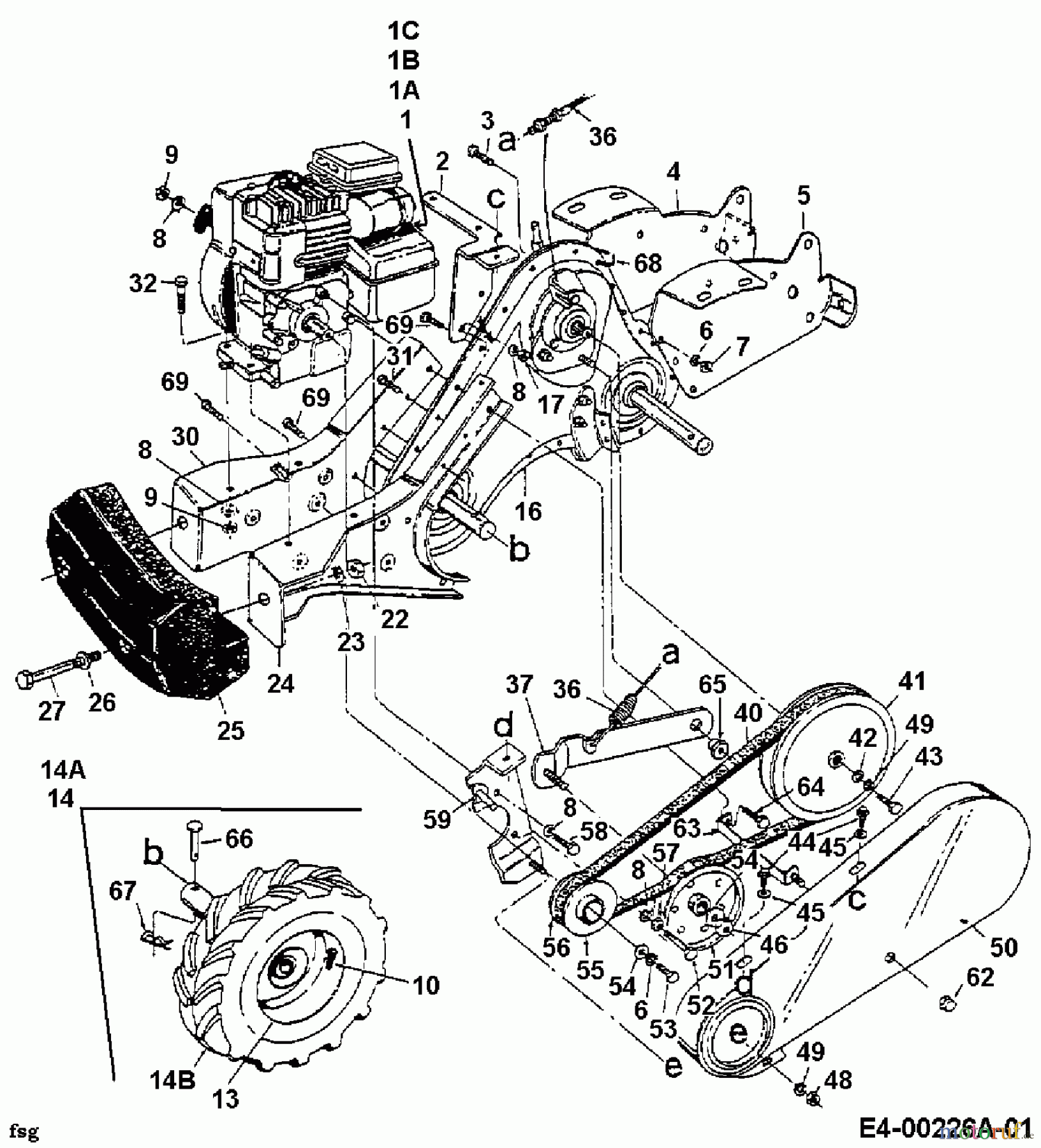 MTD Motorhacken T/430 21A-430-678 (1999) Fahrantrieb