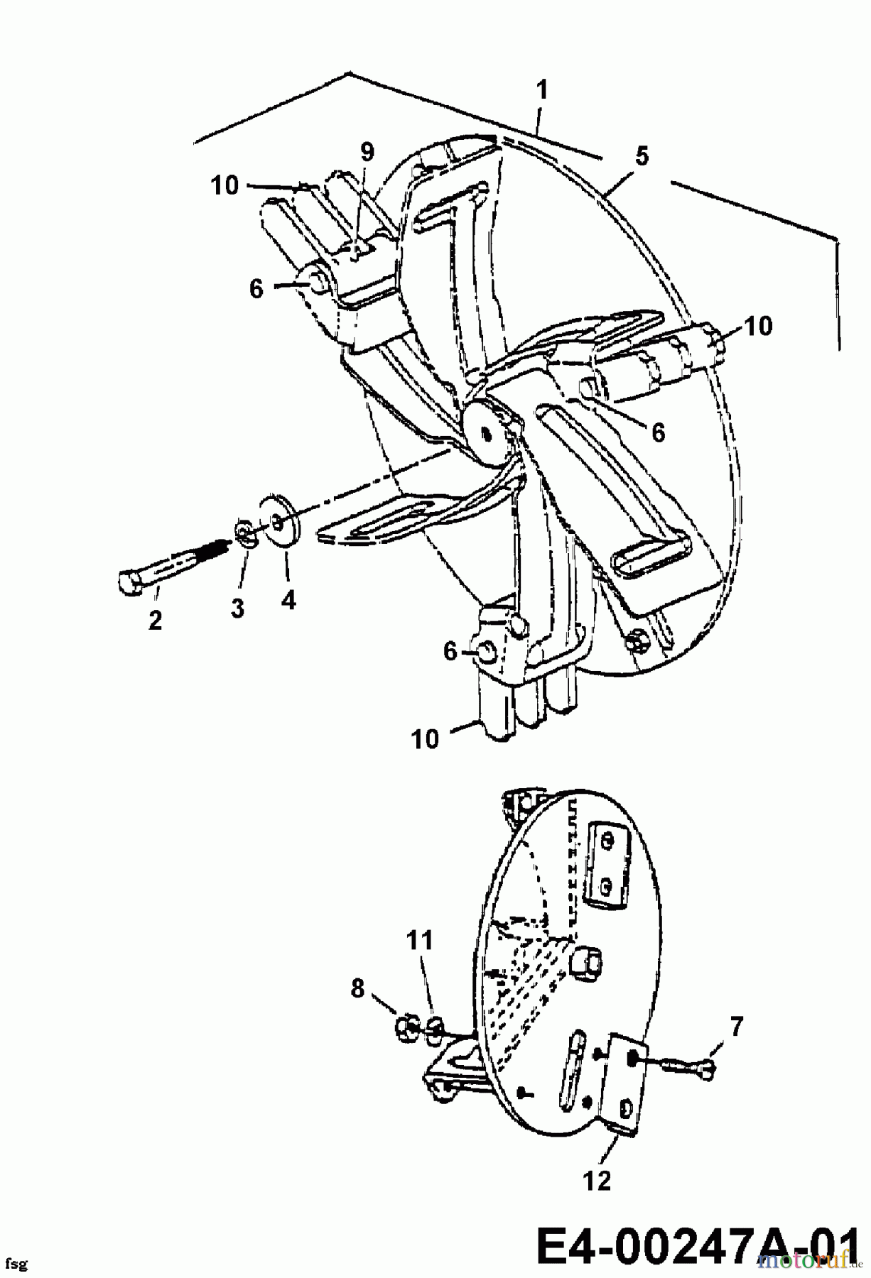  MTD Häcksler 315 B 246-315B678  (1996) Messerträger mit Messern