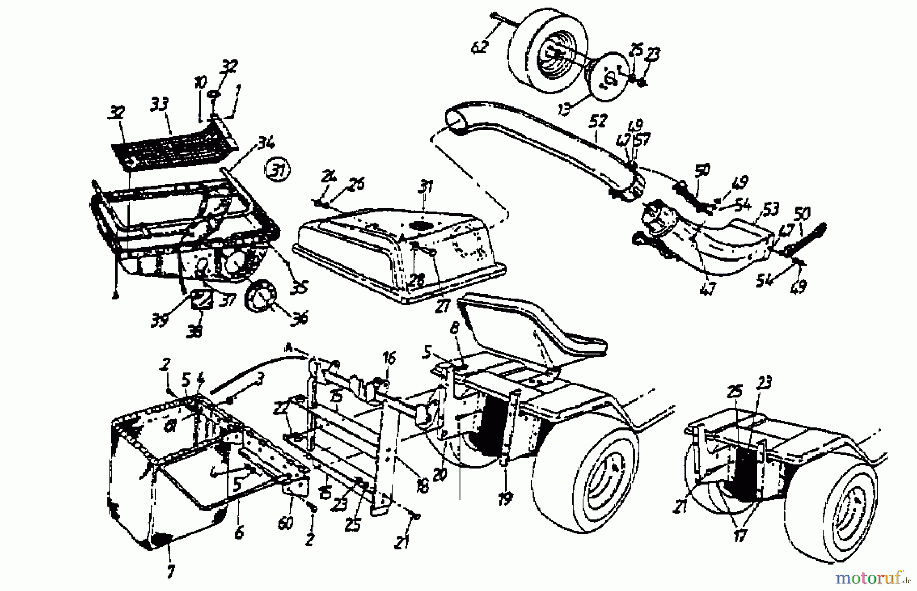 MTD Zubehör Zubehör Garten- und Rasentraktoren Grasfangvorrichtung für 600 Serie Kastenrahmen mit Mähwerk F (38