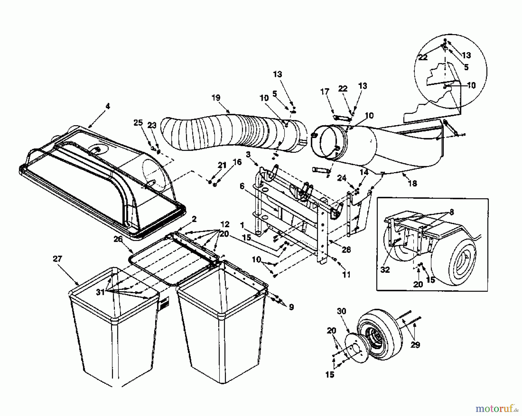 MTD Zubehör Zubehör Garten- und Rasentraktoren Grasfangvorrichtung für 600 Serie Kastenrahmen mit Mähwerk F (38