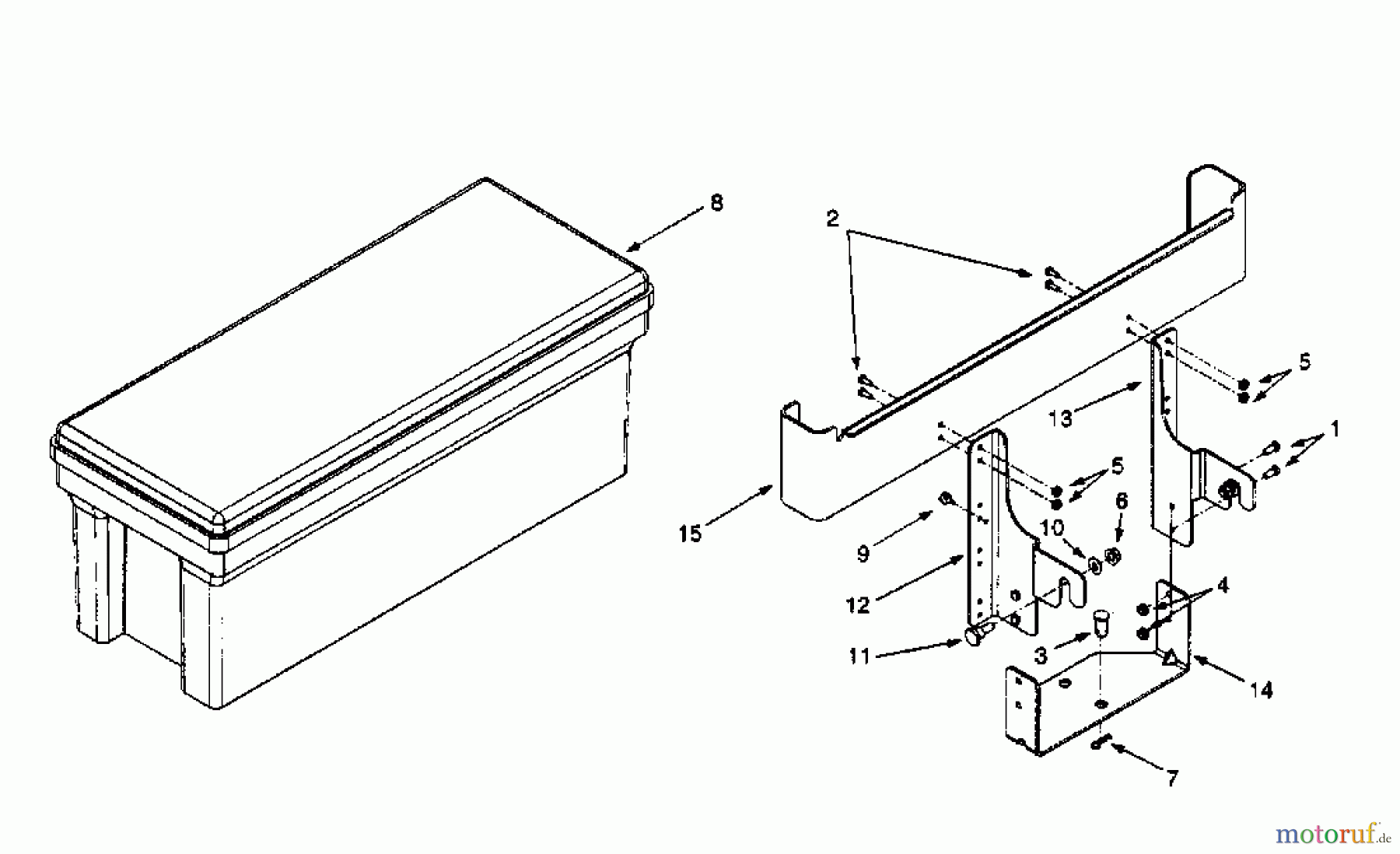 MTD Zubehör Zubehör Garten- und Rasentraktoren Werkzeugbox 604 - für 600 und 800 Serie ab 1999 190-604-000 (2001) Werkzeugbox