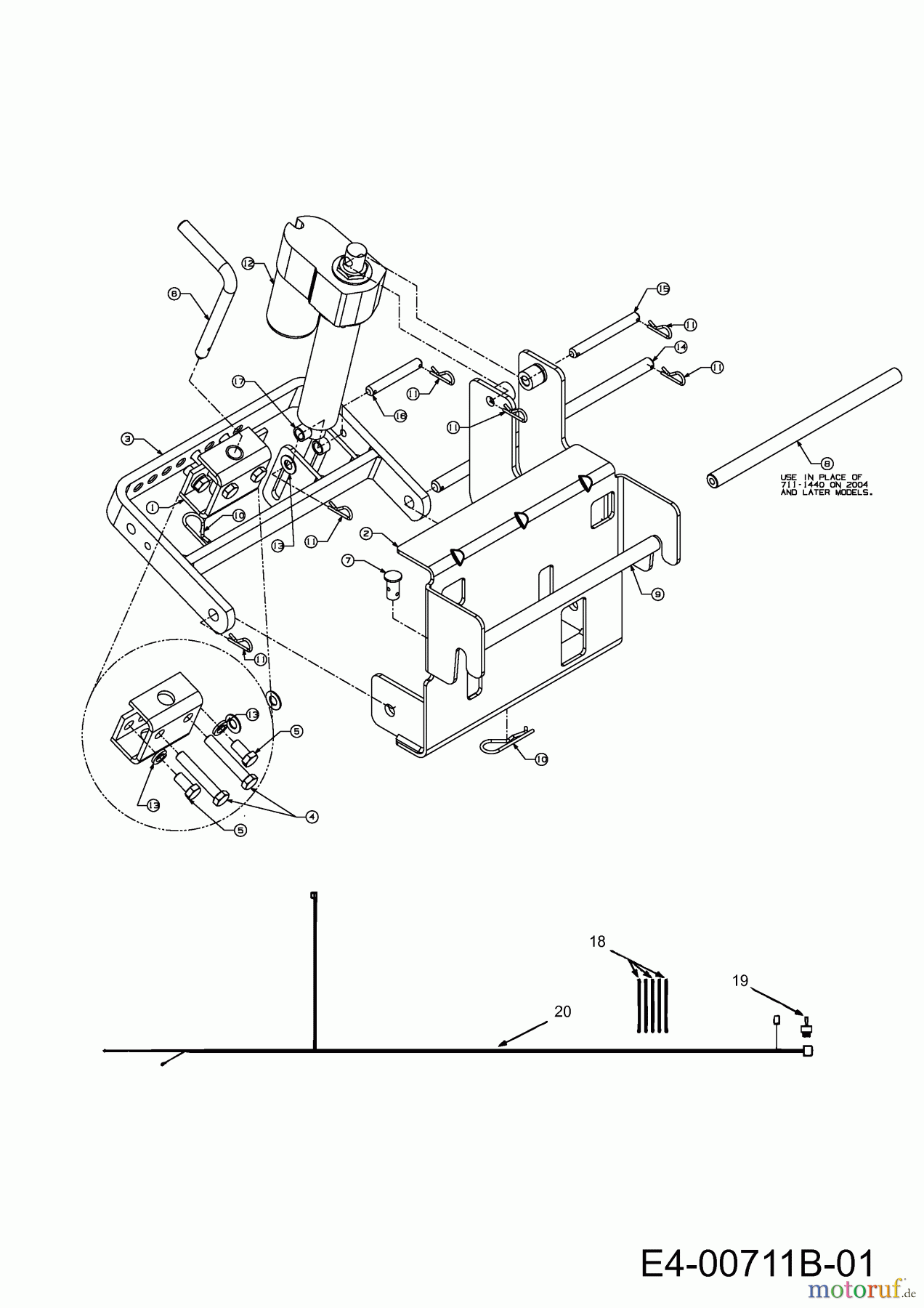 MTD Zubehör Zubehör Garten- und Rasentraktoren Anhängekupplung für 800 Serie (RT-99) OEM-190-824 (2008) Grundgerät