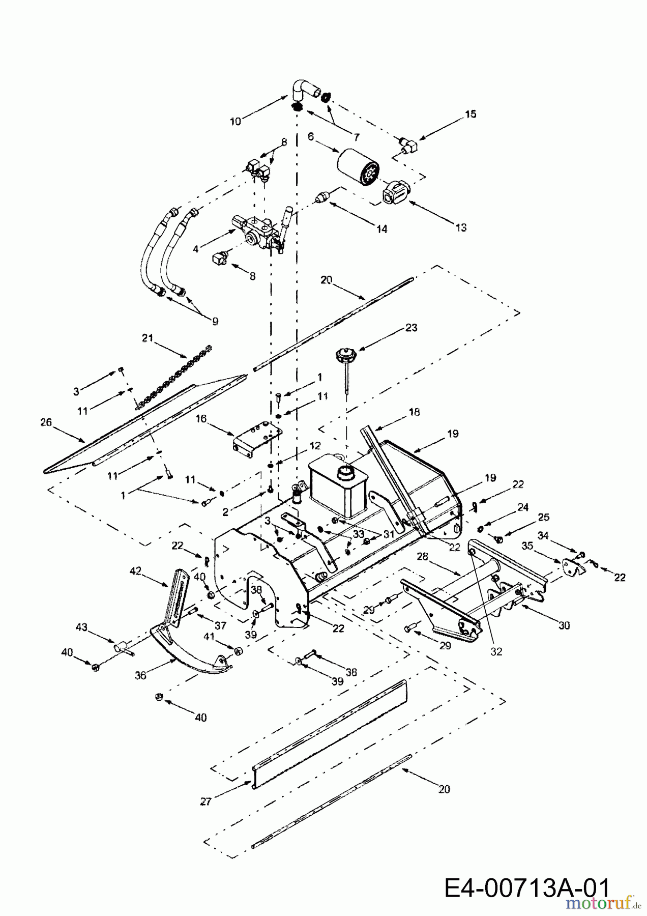 MTD Zubehör Zubehör Garten- und Rasentraktoren Bodenfräse für 800 Serie (RT-99) 190-825-000 (2001) Fräsgehäuse