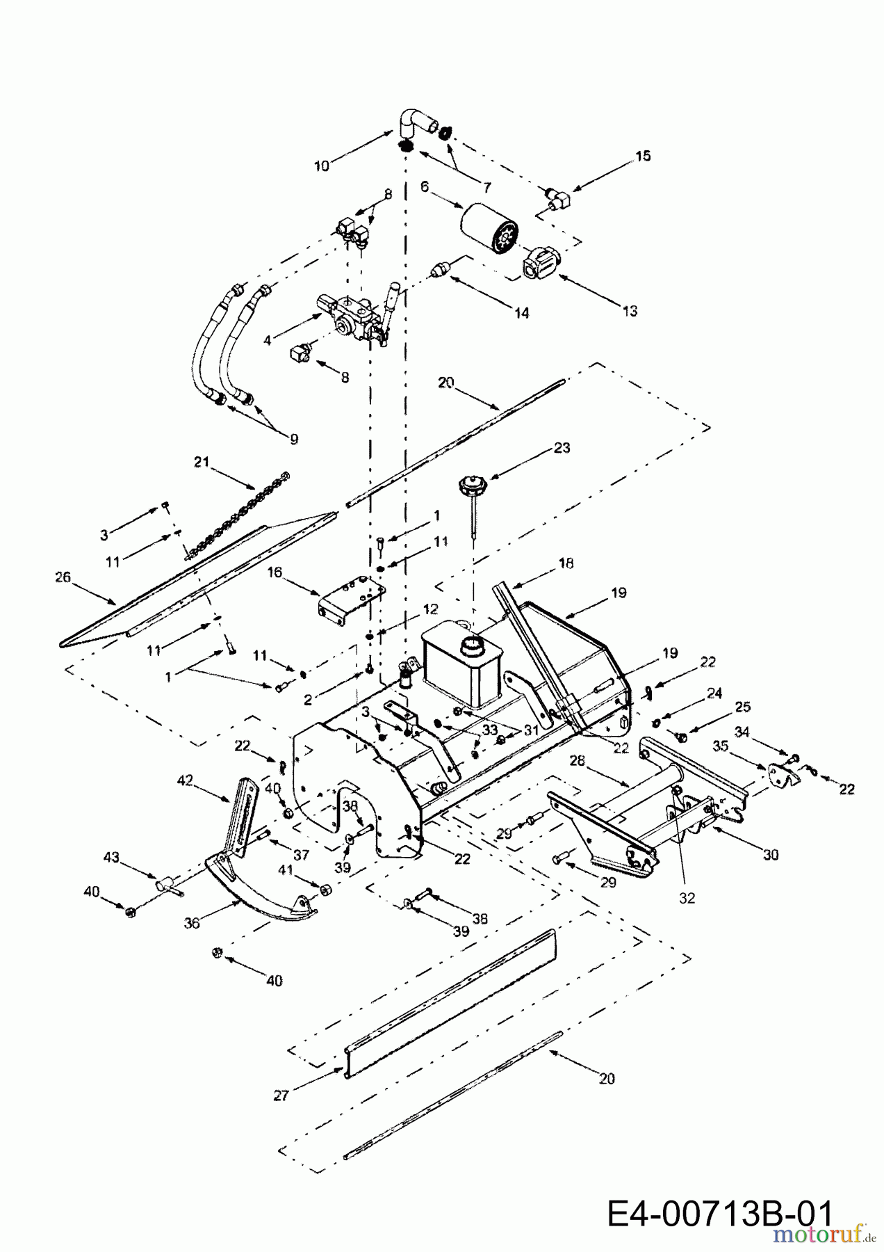 MTD Zubehör Zubehör Garten- und Rasentraktoren Bodenfräse für 800 Serie (RT-99) OEM-190-825 (2008) Fräsgehäuse