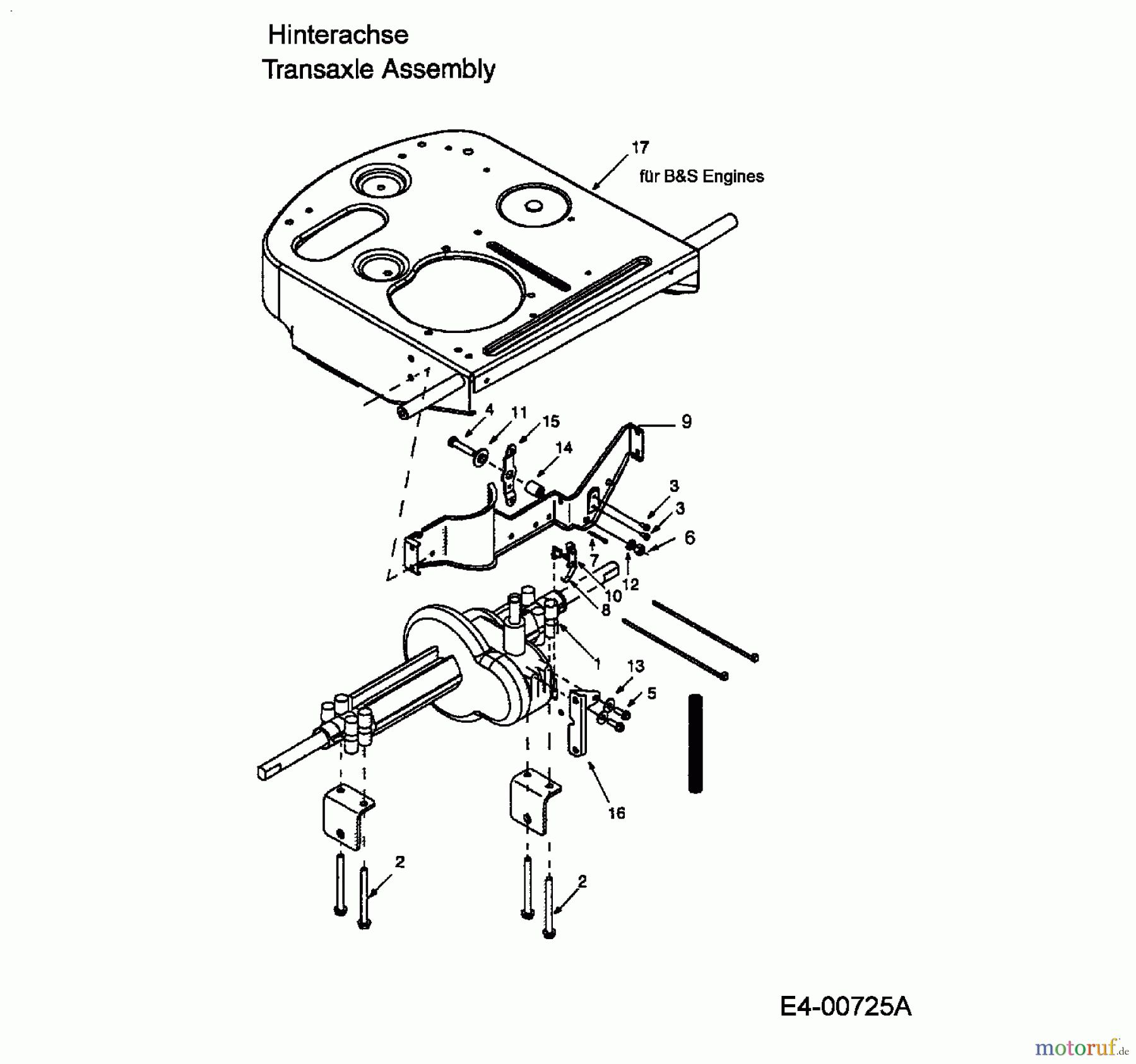 MTD Rasentraktoren Sprinto 13A-332-678 (2004) Anbauteile Hinterachse