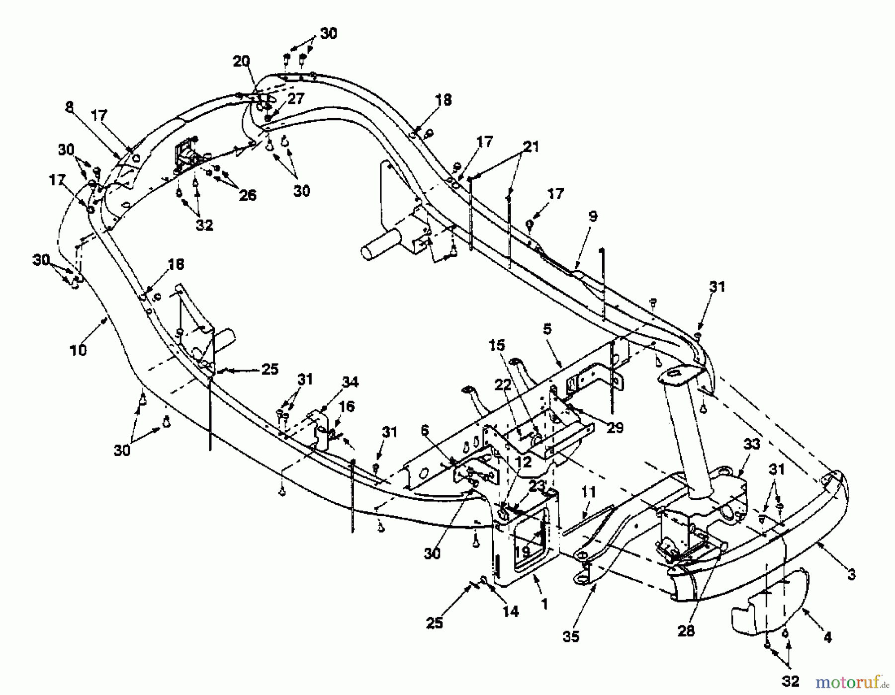 Yard-Man Rasentraktoren DX 70 13A-325-643 (2000) Rahmen