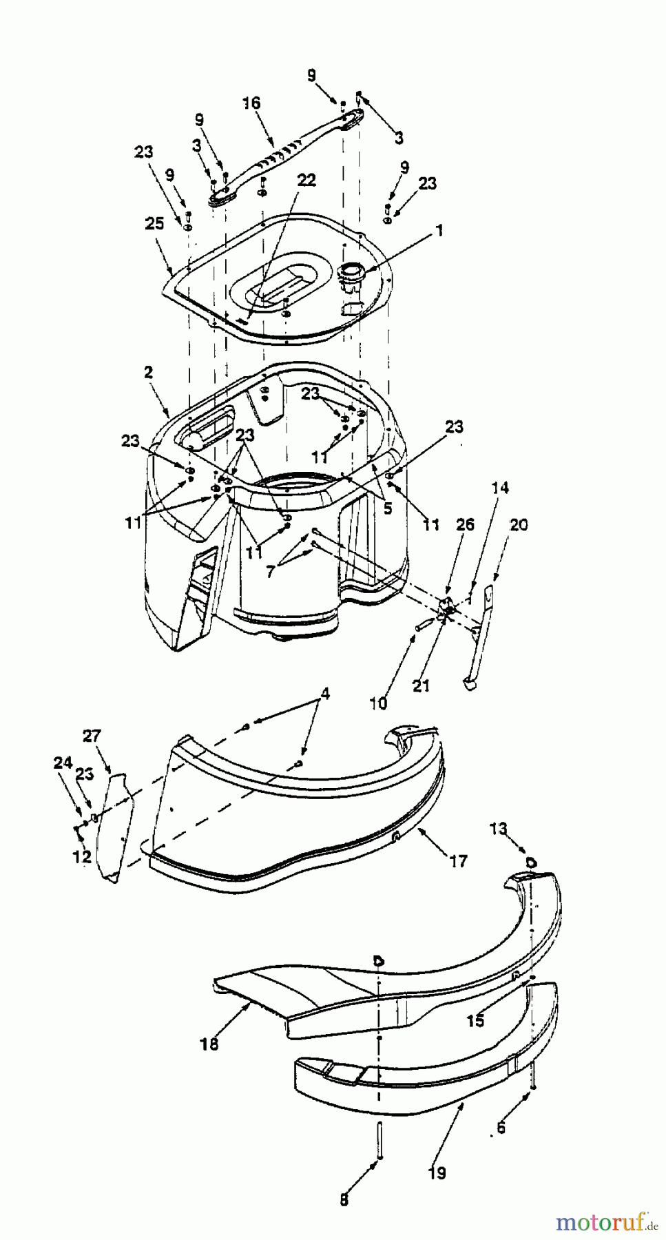 Yard-Man Rasentraktoren DX 70 13A-325-643 (2000) Grasfangkorb