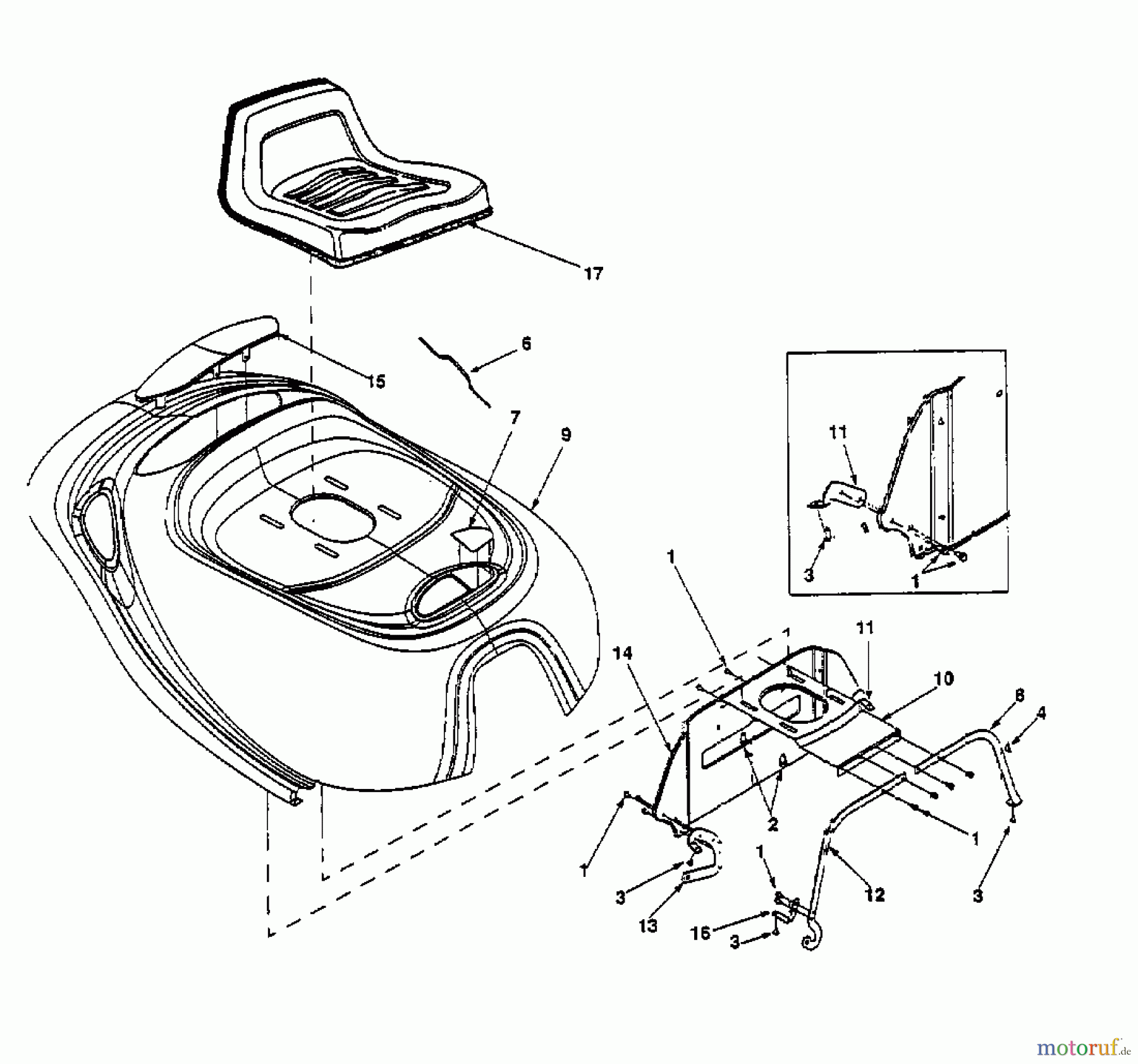 Yard-Man Rasentraktoren DX 70 13A-325-643 (2000) Sitz, Sitzwanne