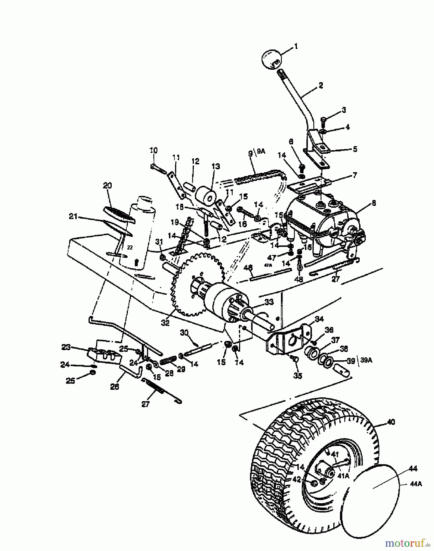MTD Rasentraktoren F 125 13A-552-678 (1998) Vorderachse