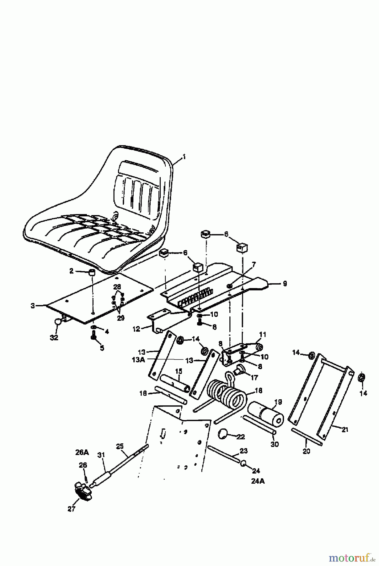 MTD Rasentraktoren F 125 13A-552-678 (1998) Sitz