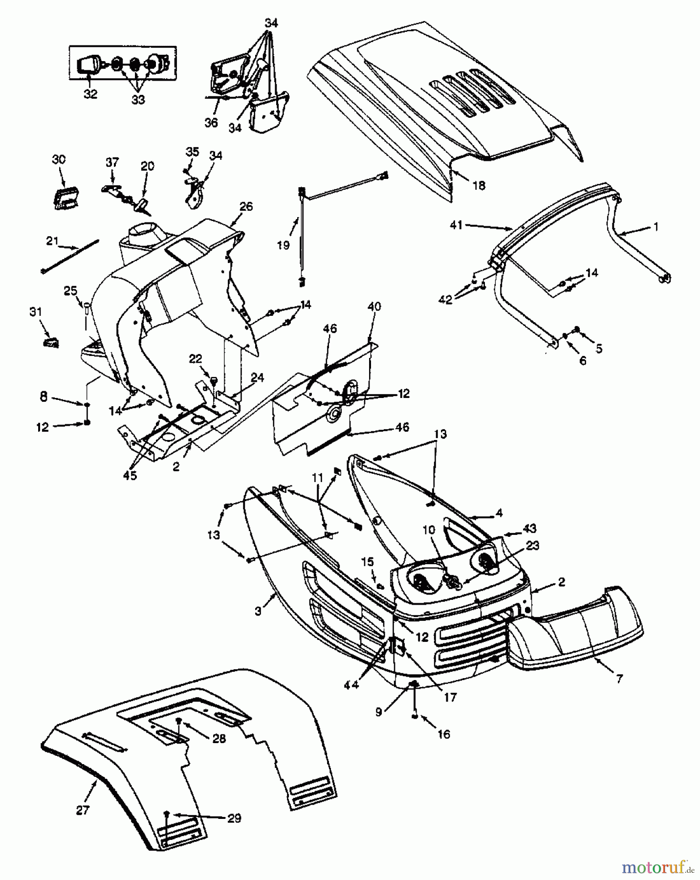 MTD Rasentraktoren H 145 13AA698F678 (2000) Rahmen, Sitz, Tank