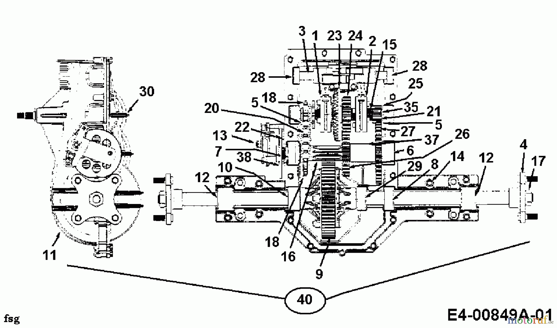 MTD Gartentraktoren G 185 14AI848H678 (2000) Getriebe 618-0301A