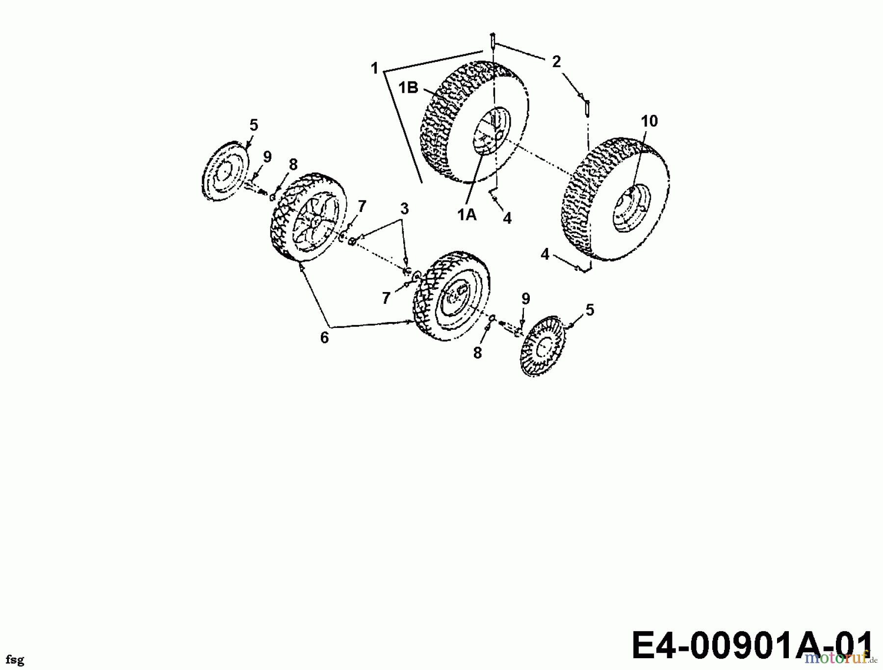 MTD Häcksler 315 A 24A-315A678 (2000) Räder