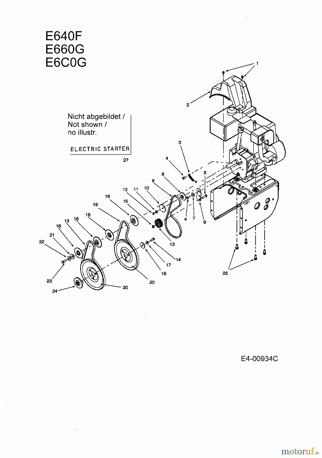 MTD Schneefräsen E 6 C 0 G 31AT6C0G678 (2004) Fahrantrieb, Fräsantrieb