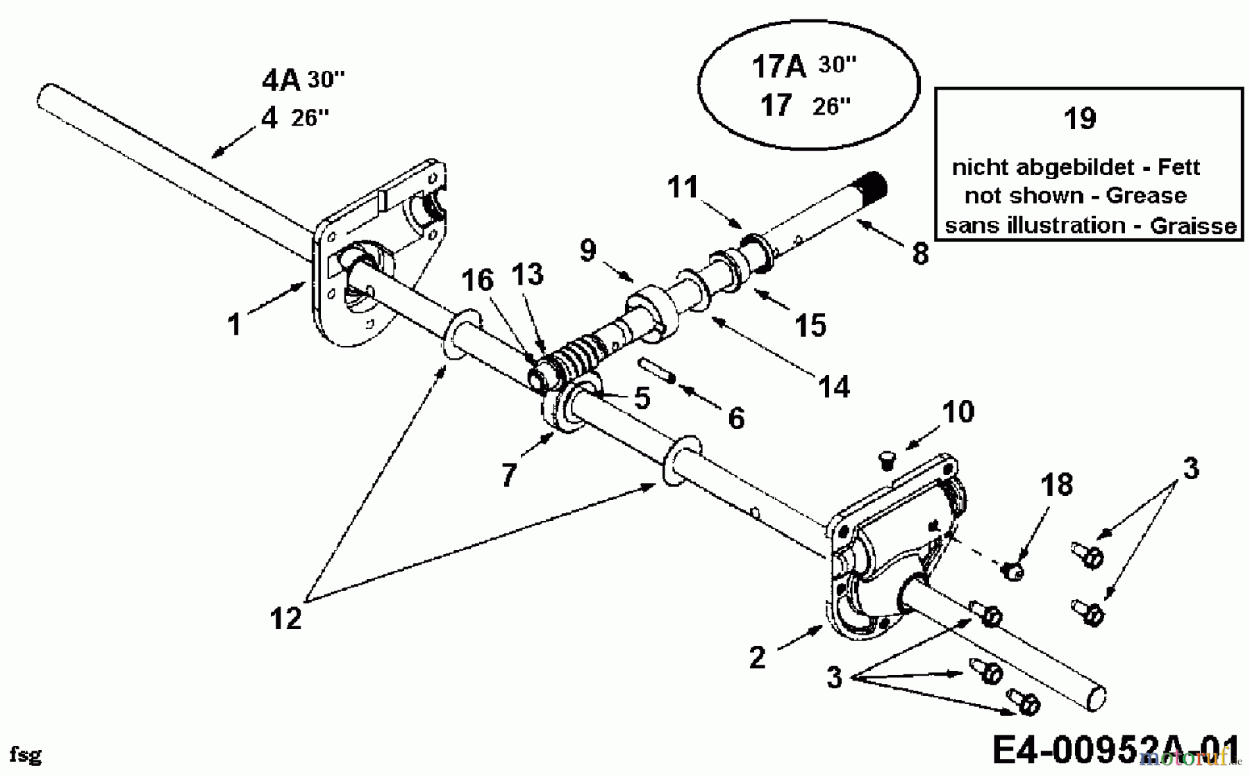 Yard-Man Schneefräsen E 5 E 3 F 31AE5E3F643 (1999) Schneckengetriebe