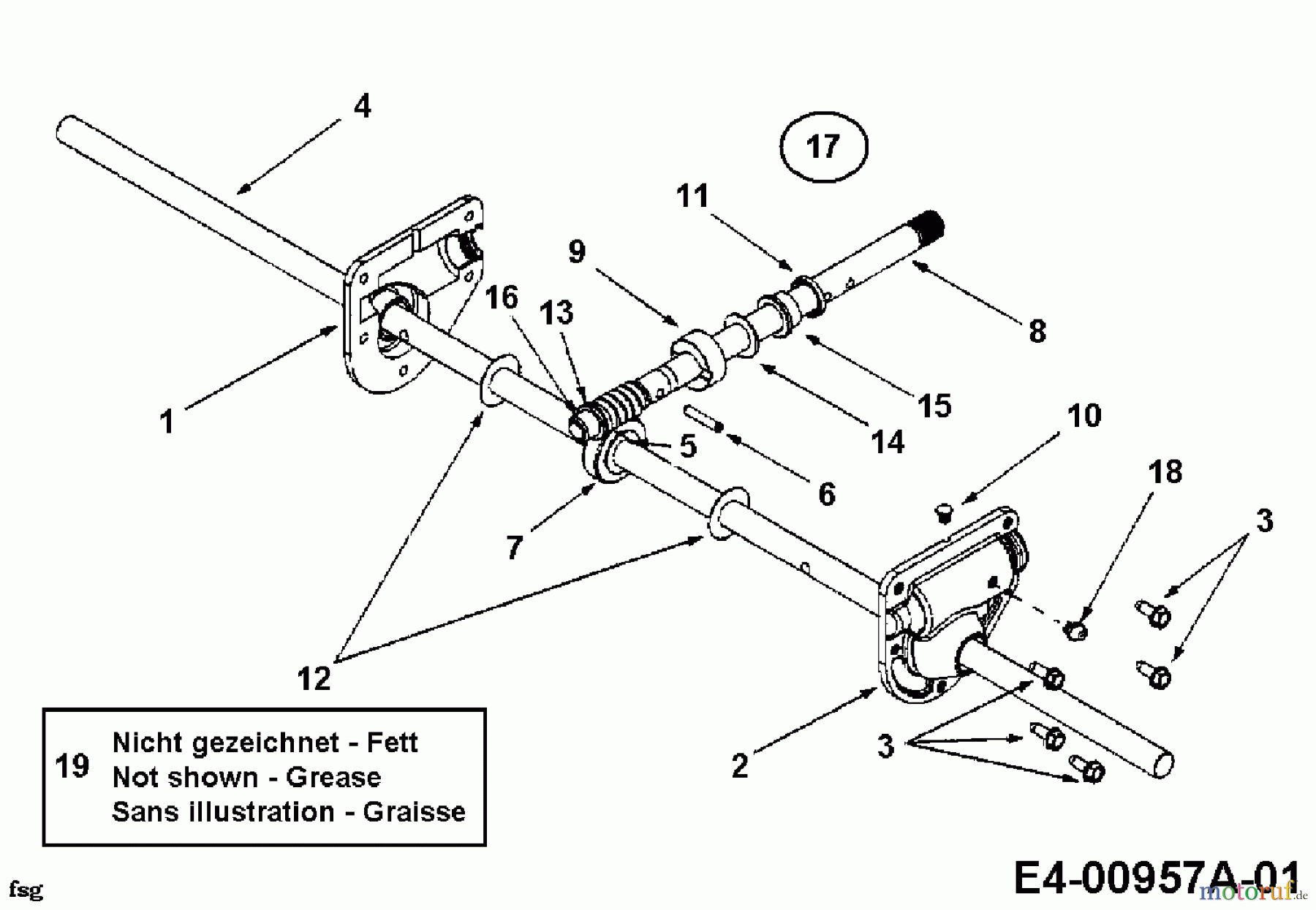Yard-Man Schneefräsen E 7 E 3 F 31AE7E3F643 (2000) Schneckengetriebe