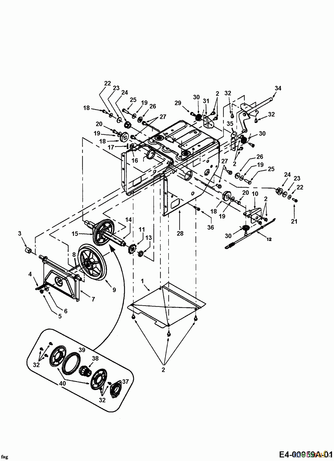 Yard-Man Schneefräsen E 7 E 3 F 31AE7E3F643 (2000) Fahrantrieb