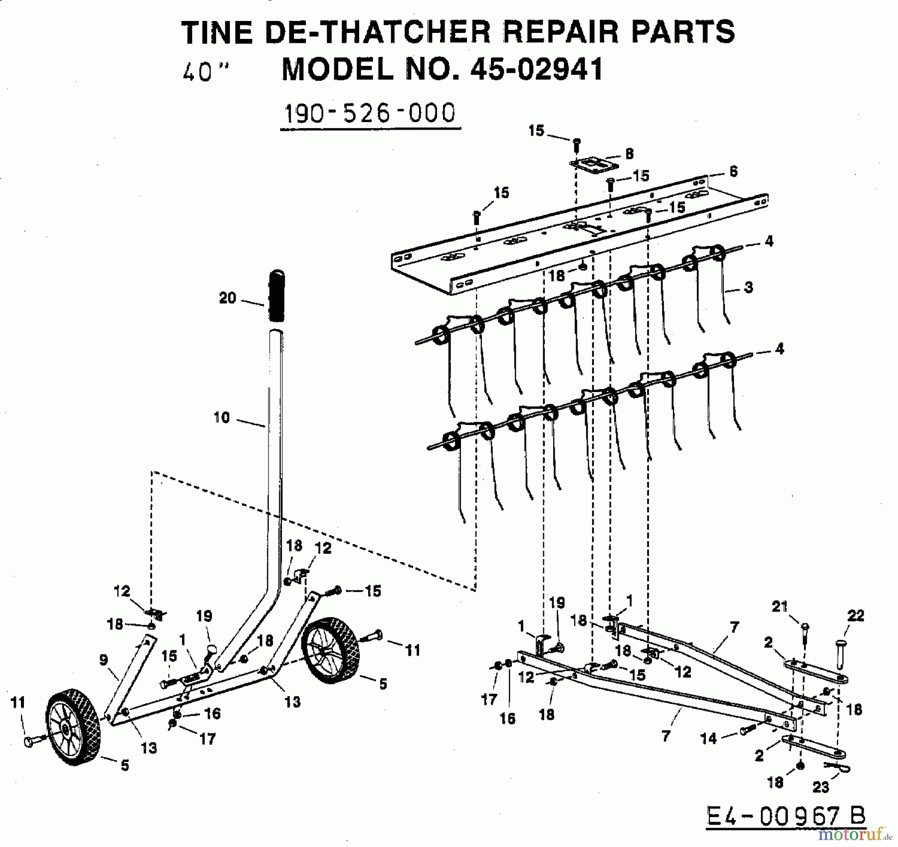  MTD Zubehör Zubehör Garten- und Rasentraktoren Rasenlüfter 45-02941  (190-526-000) 190-526-000  (2010) Grundgerät