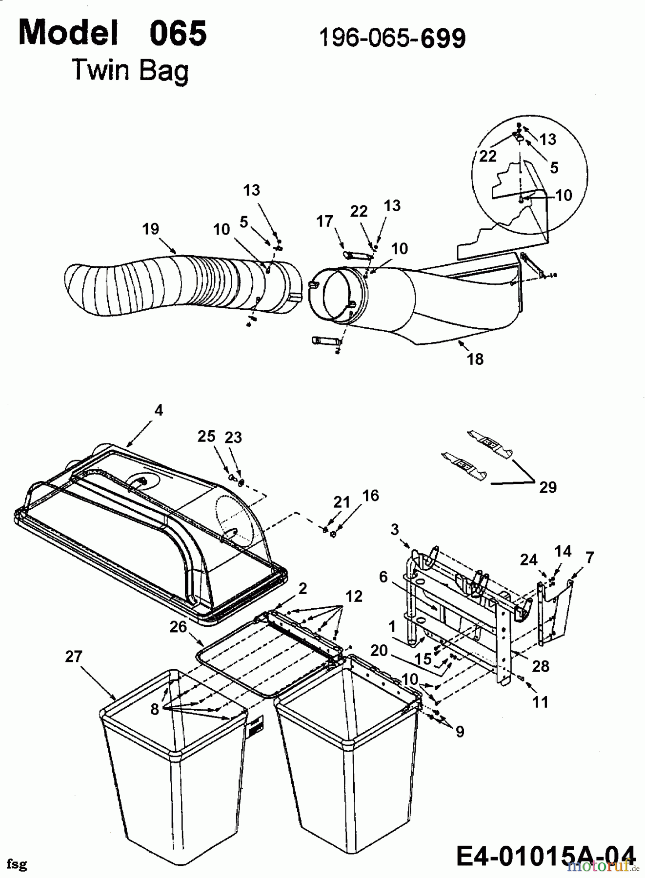 MTD Zubehör Zubehör Garten- und Rasentraktoren Grasfangvorrichtung für 600 Serie Kastenrahmen mit Mähwerk F (38