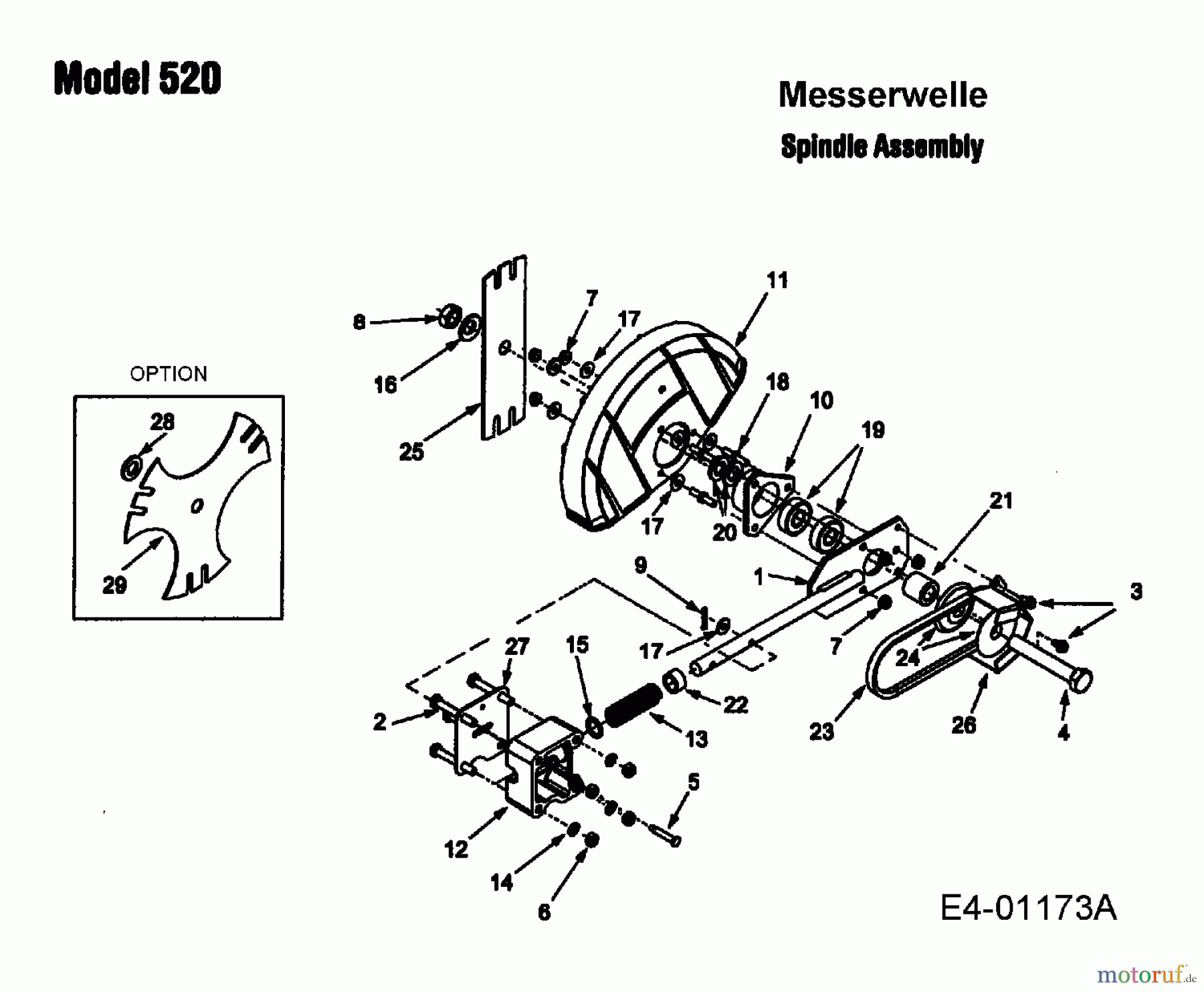  MTD Kantenschneider 520 25A-520G678  (2005) Messerantrieb