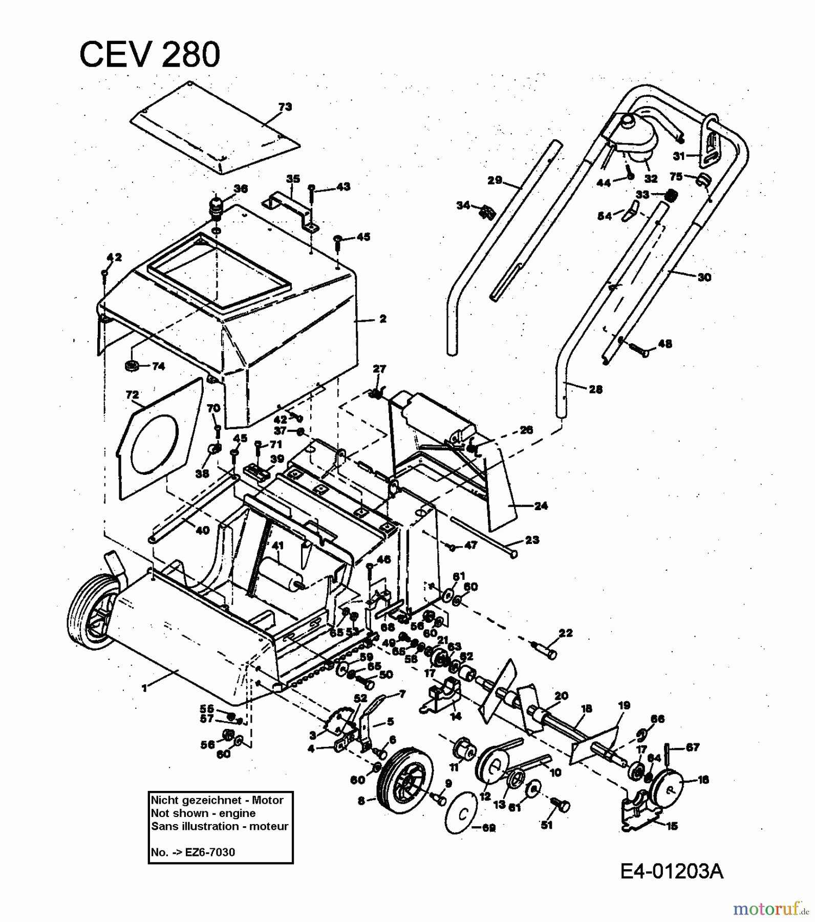 MTD Elektrovertikutierer CEV 280 905E355P001 (1994) Grundgerät
