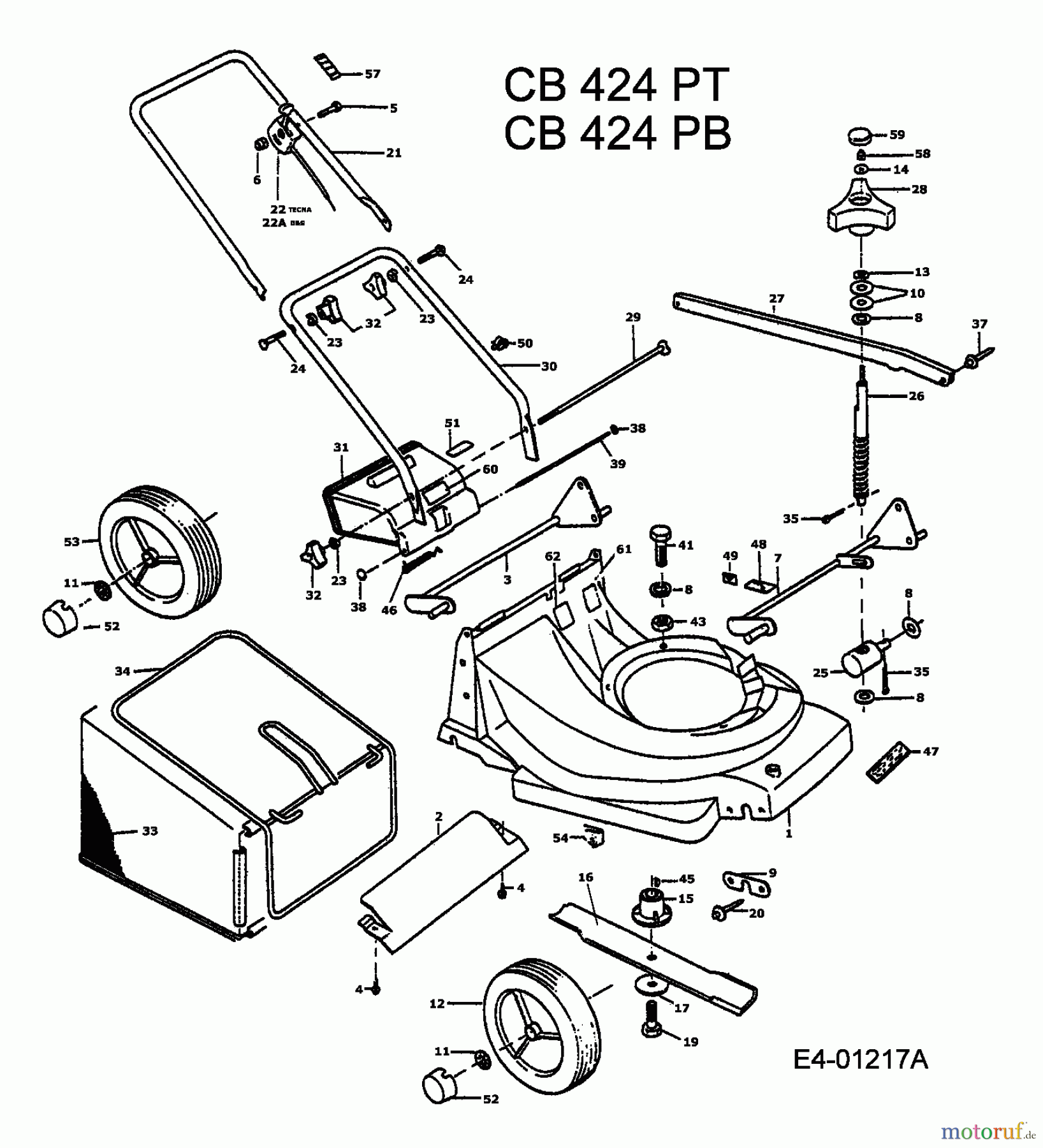 MTD Motormäher CB 424 PT 901B407P002 (1994) Grundgerät