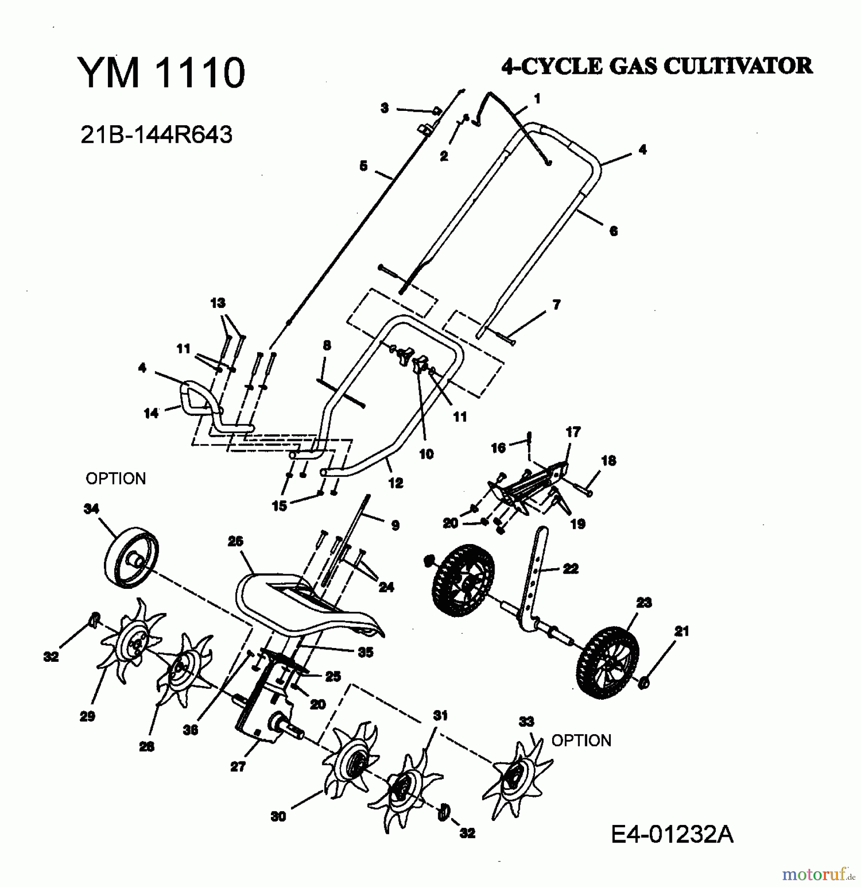Yard-Man Motorhacken YM 1110 21A-144R643 (2006) Grundgerät