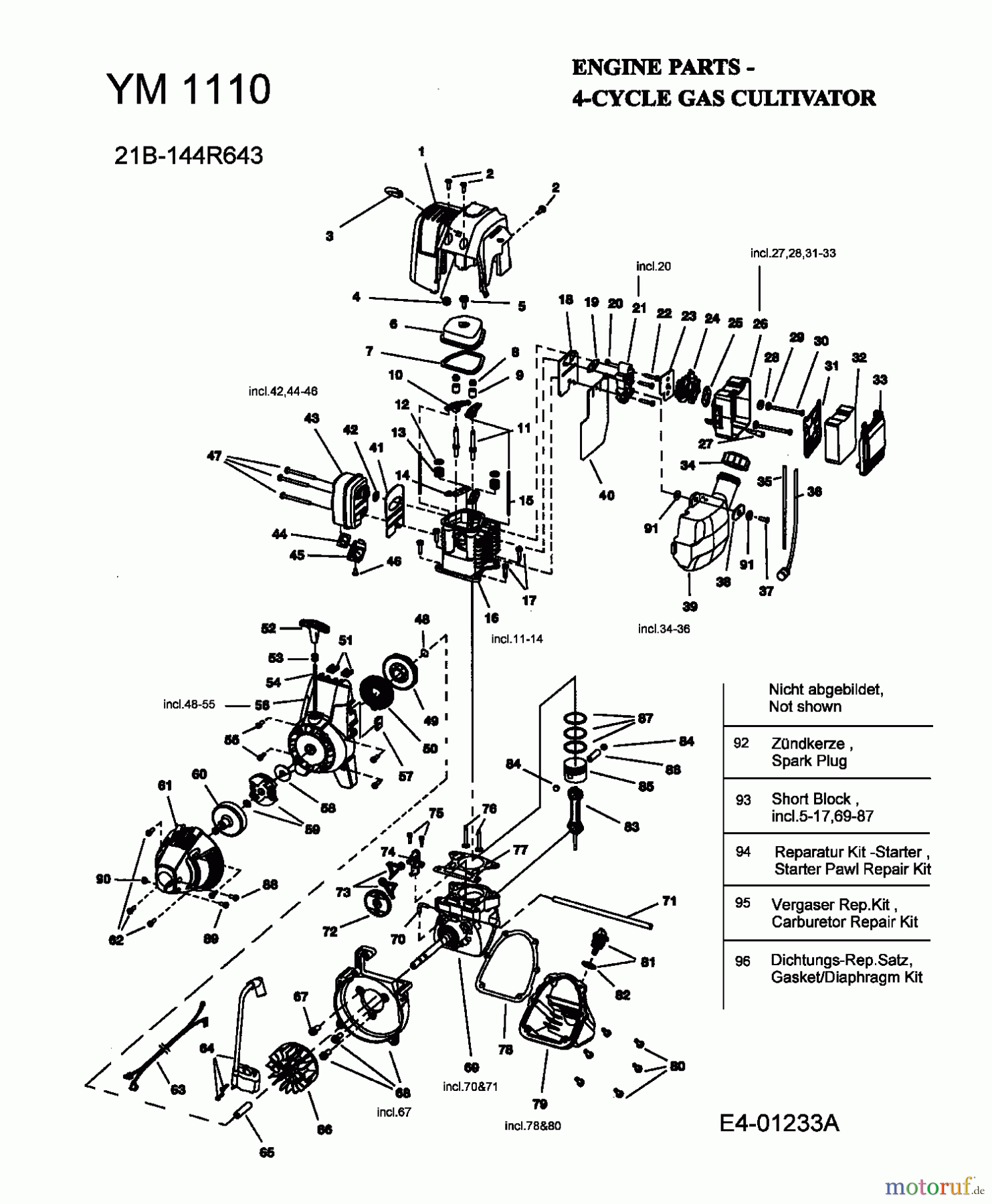 Yard-Man Motorhacken YM 1110 21A-144R643 (2006) Motor