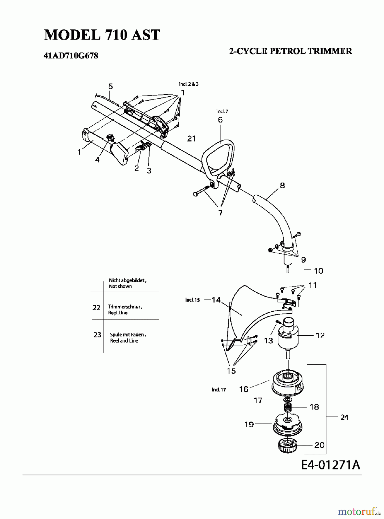  MTD Motorsensen 710 AST 41AD710G678  (2005) Grundgerät