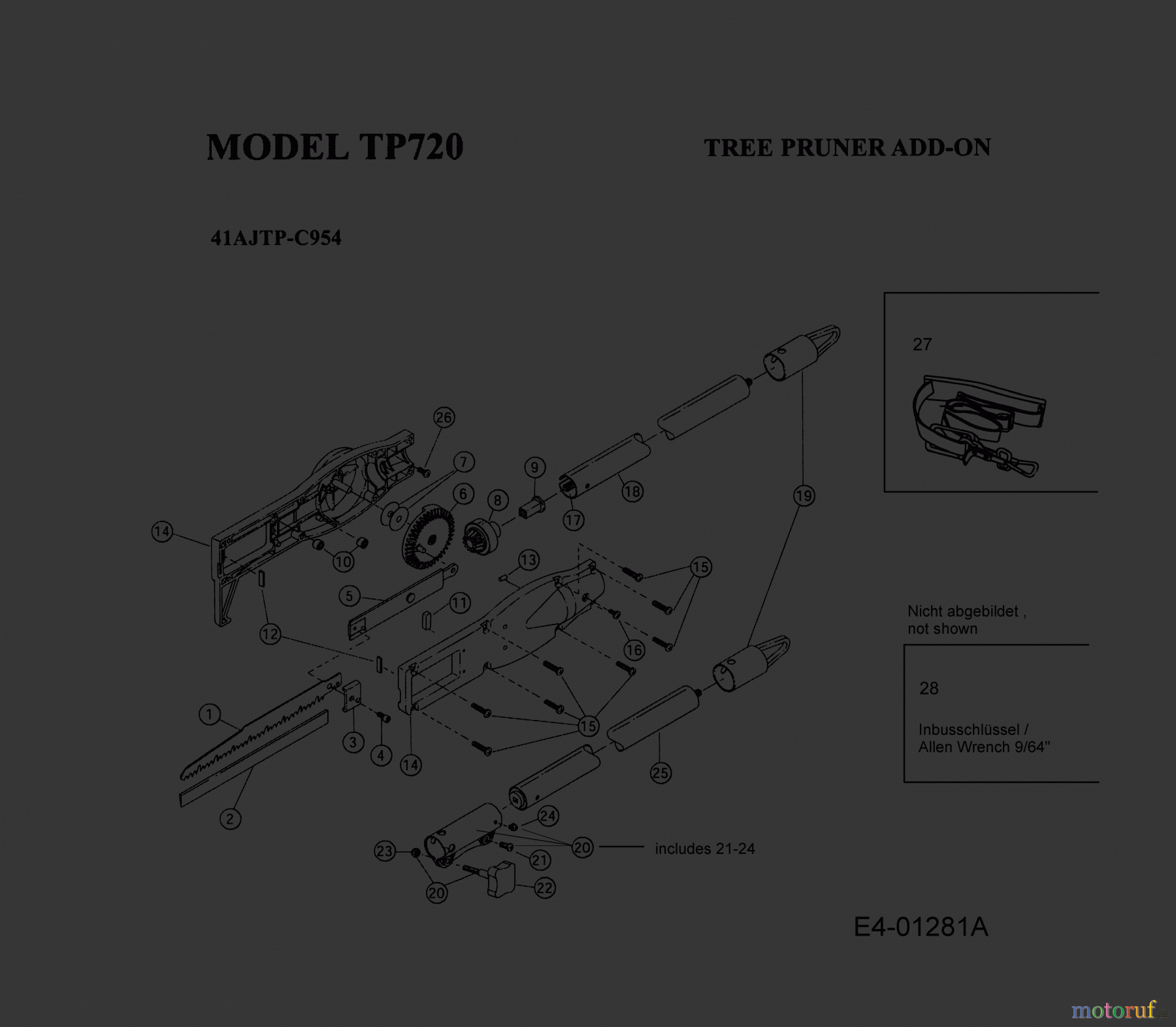  MTD Zubehör Zubehör Motorsensen, Trimmer Astsäge TP 720 41AJTP-C954  (2007) Grundgerät