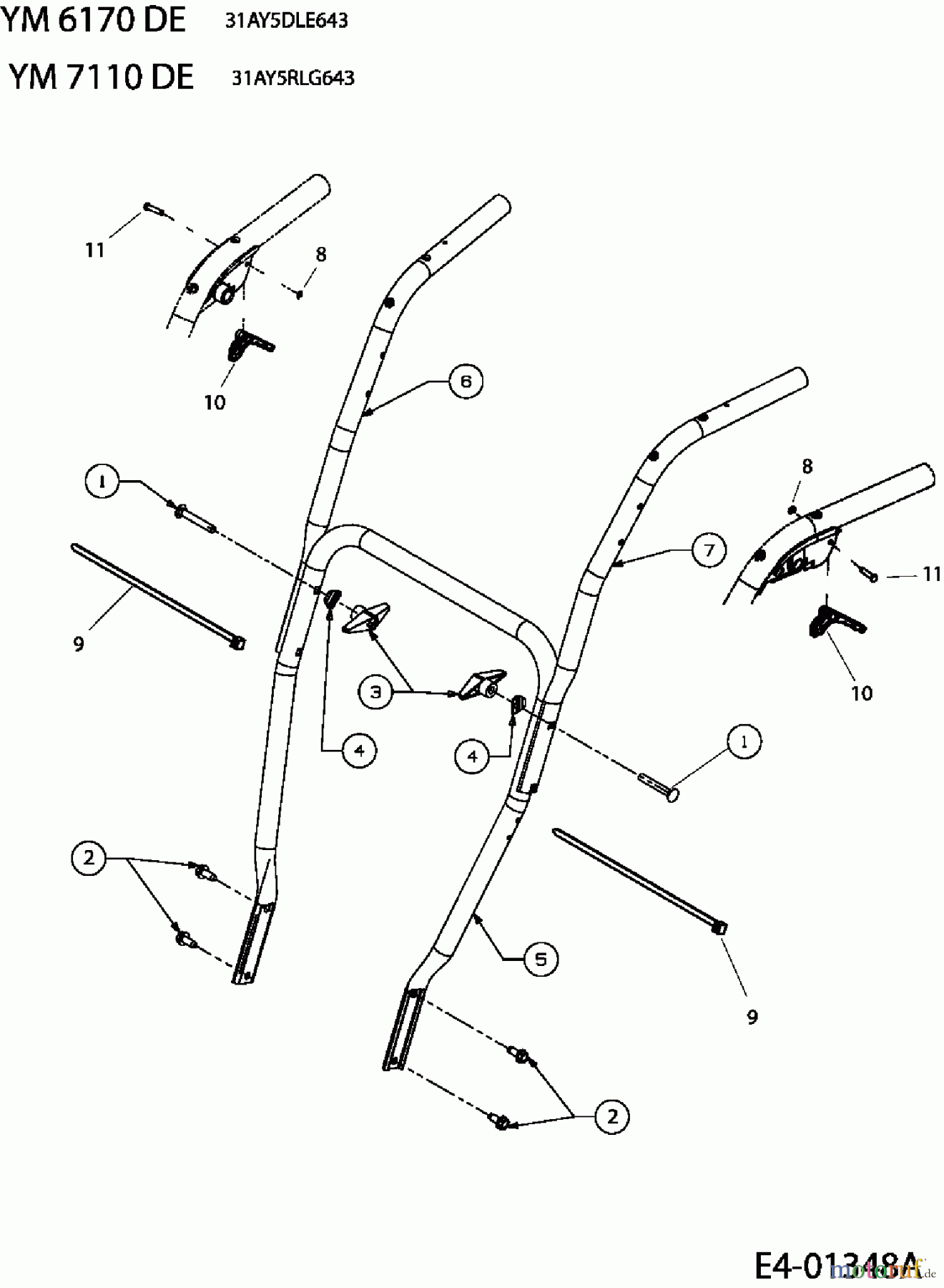  Yard-Man Schneefräsen YM 7110 DE 31AY5RLG643  (2006) Holm