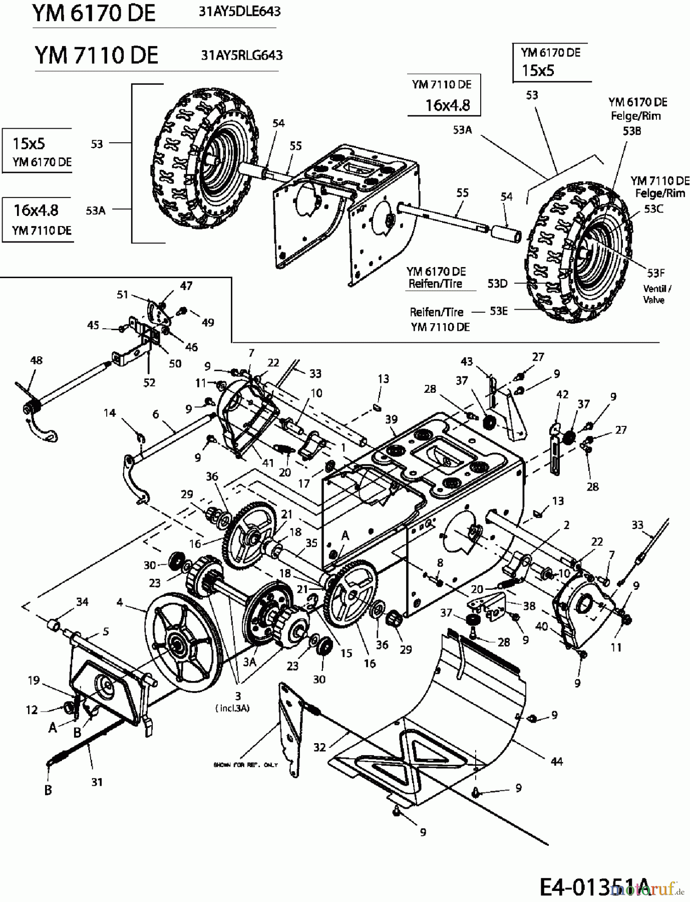  Yard-Man Schneefräsen YM 7110 DE 31AY5RLG643  (2006) Fahrantrieb, Räder