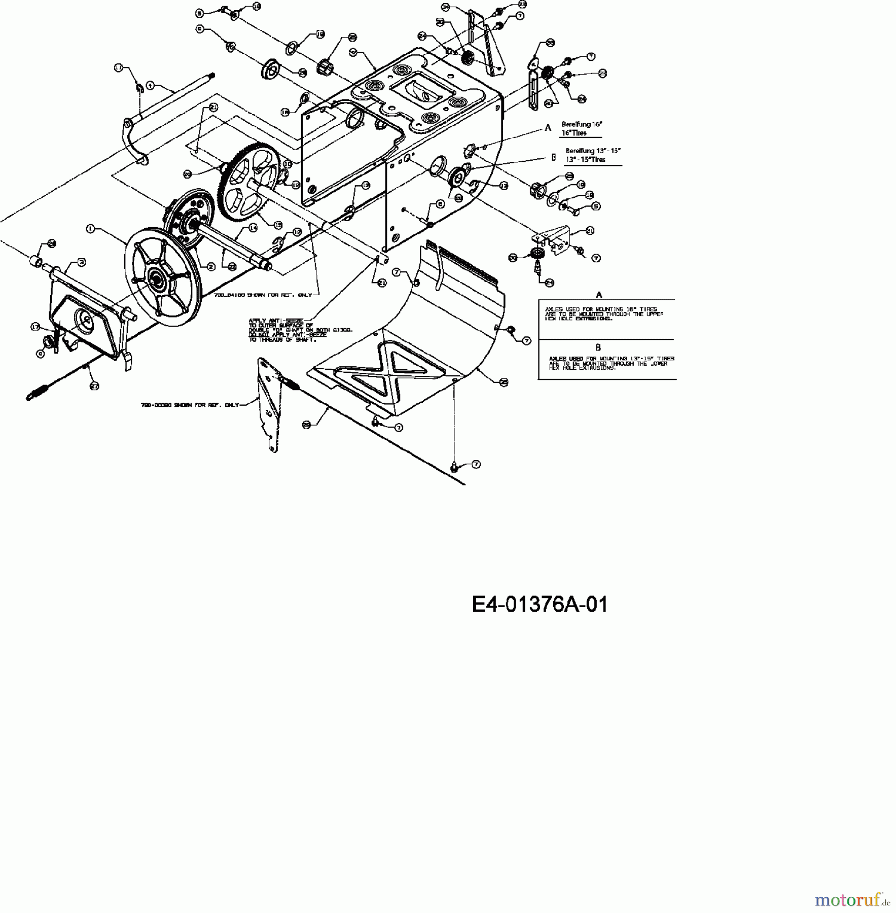 Troy-Bilt Schneefräsen POLAR 8066 31AV6FLN609 (2007) Fahrantrieb