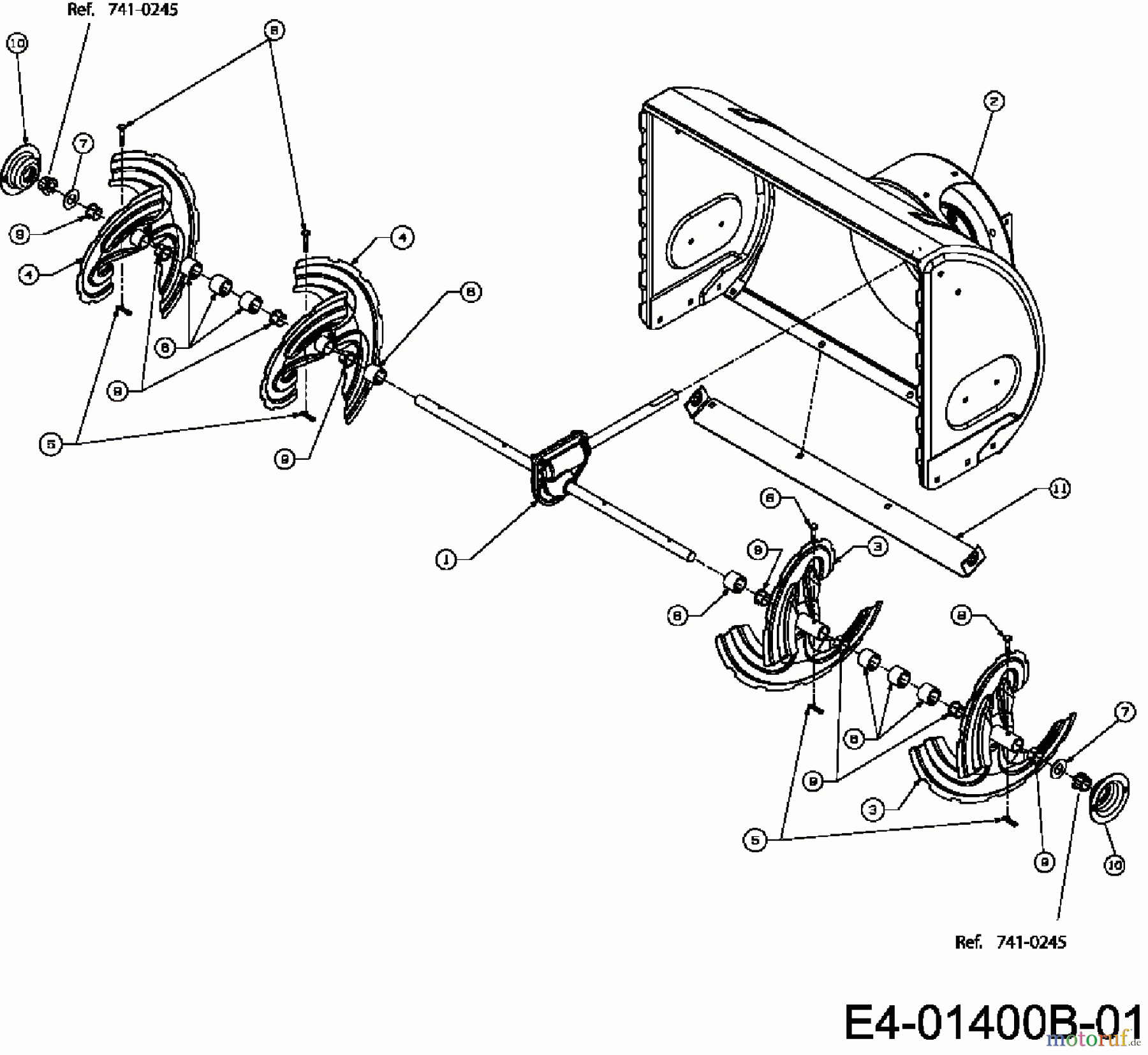 Troy-Bilt Schneefräsen POLAR 10071 31AV6ZLO609 (2009) Fräsgehäuse