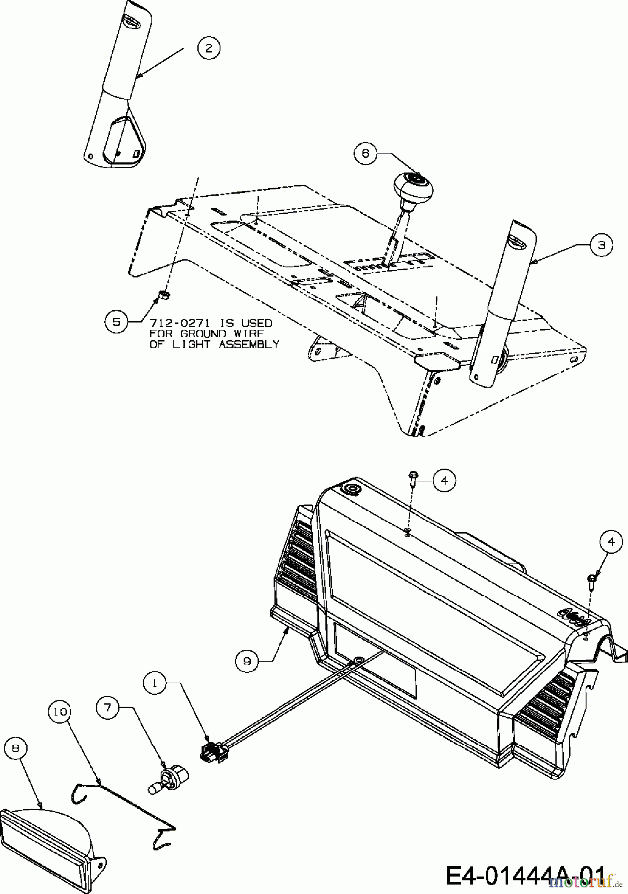  MTD Schneefräsen E 740 F 31AV760F678  (2007) Hebel, Scheinwerfergehäuse