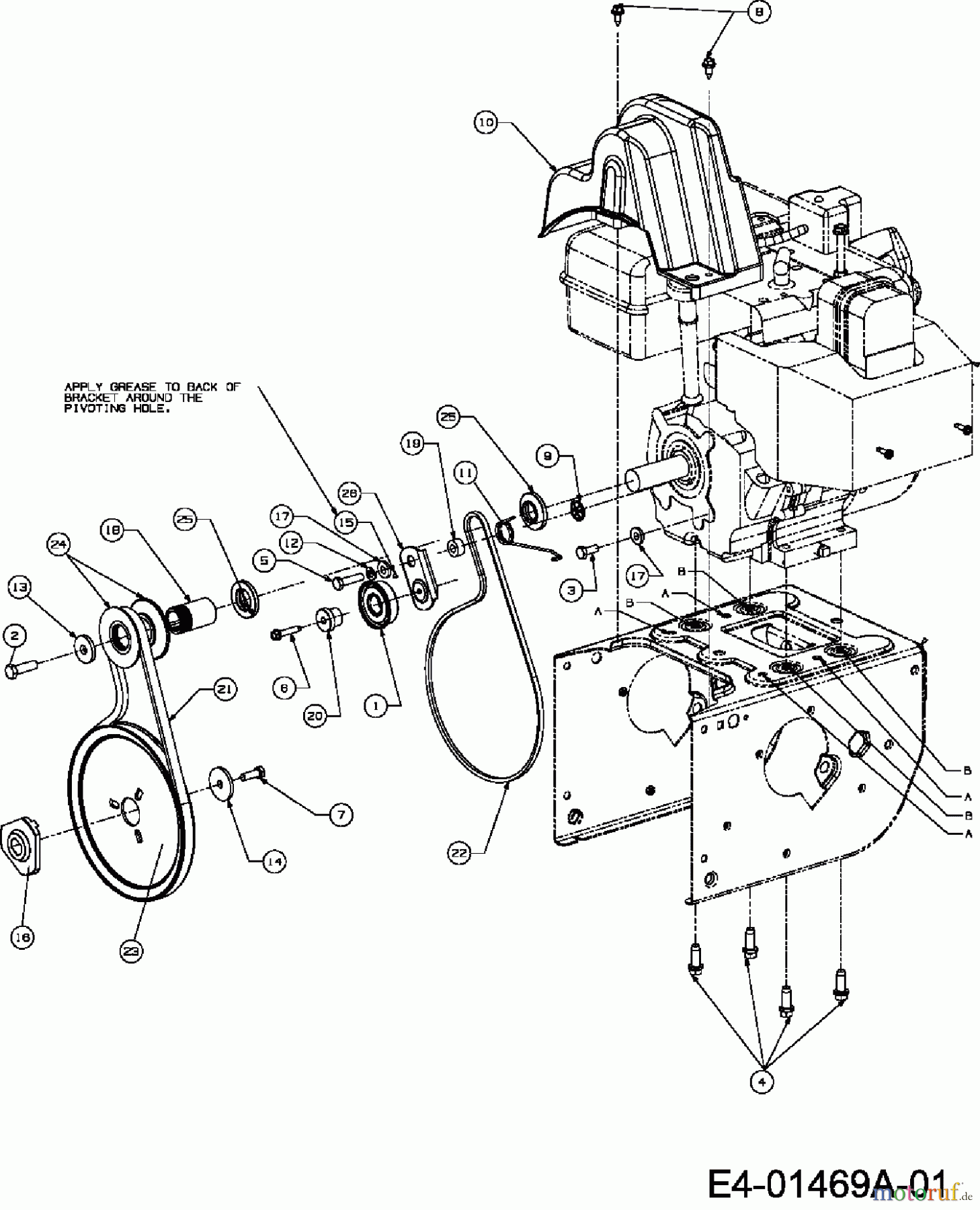  Troy-Bilt Schneefräsen POLAR 8066 31AV6FLN609  (2007) Fahrantrieb, Fräsantrieb