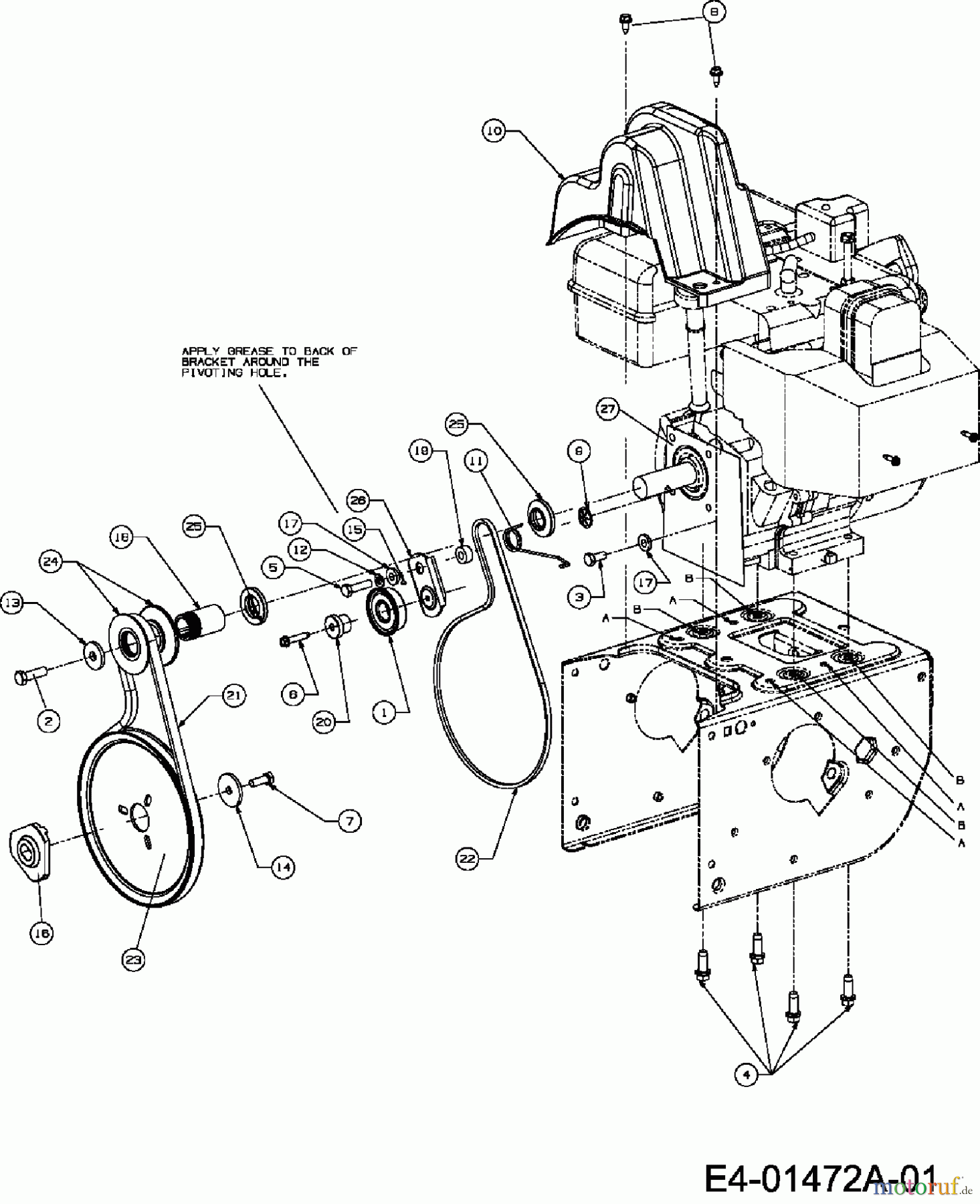  Troy-Bilt Schneefräsen POLAR 10071 31AV6RLO609  (2007) Fahrantrieb, Fräsantrieb