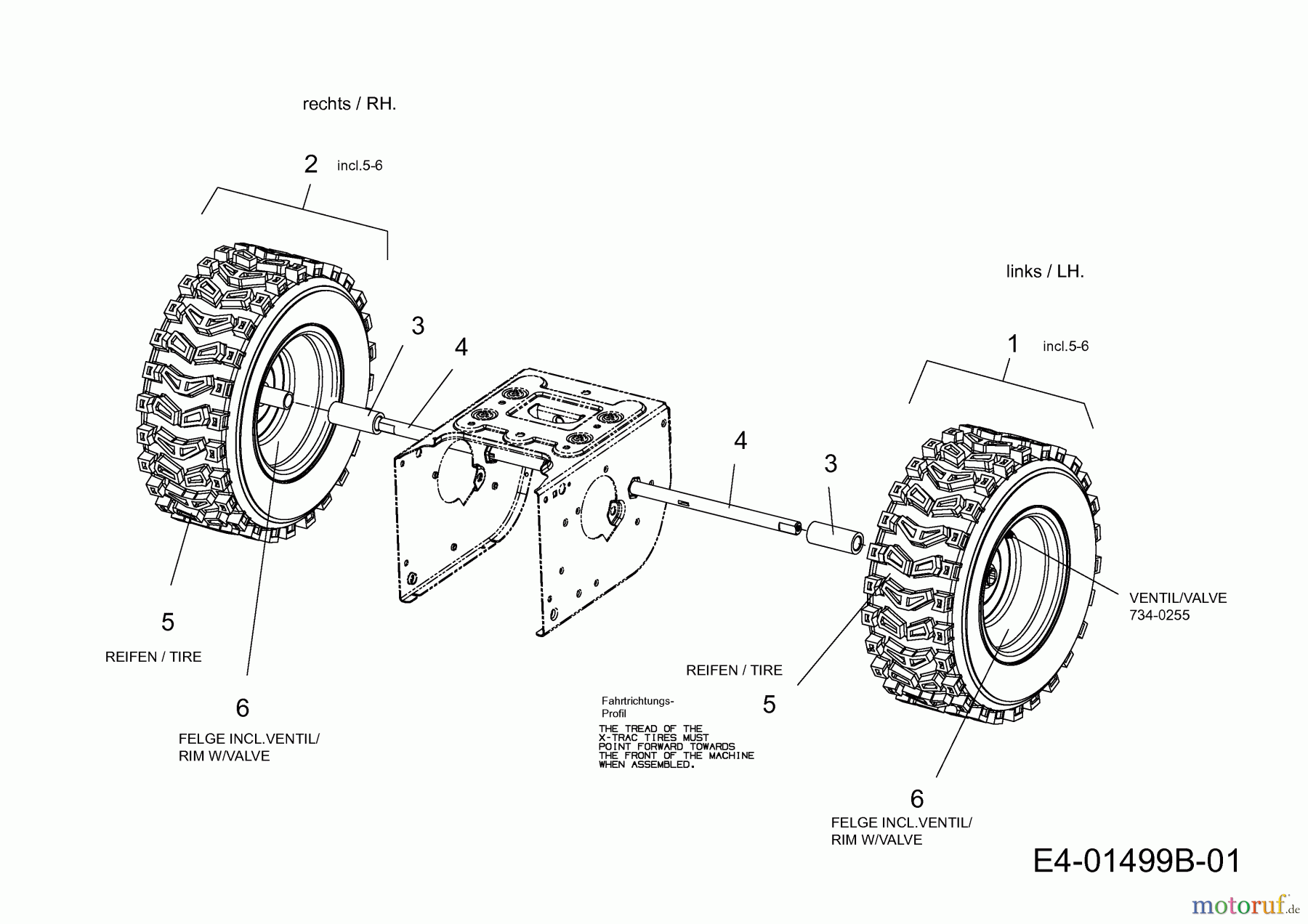 WOLF-Garten Expert Schneefräsen Expert 7190 HD 31AY55SY650 (2016) Räder 16x6.5