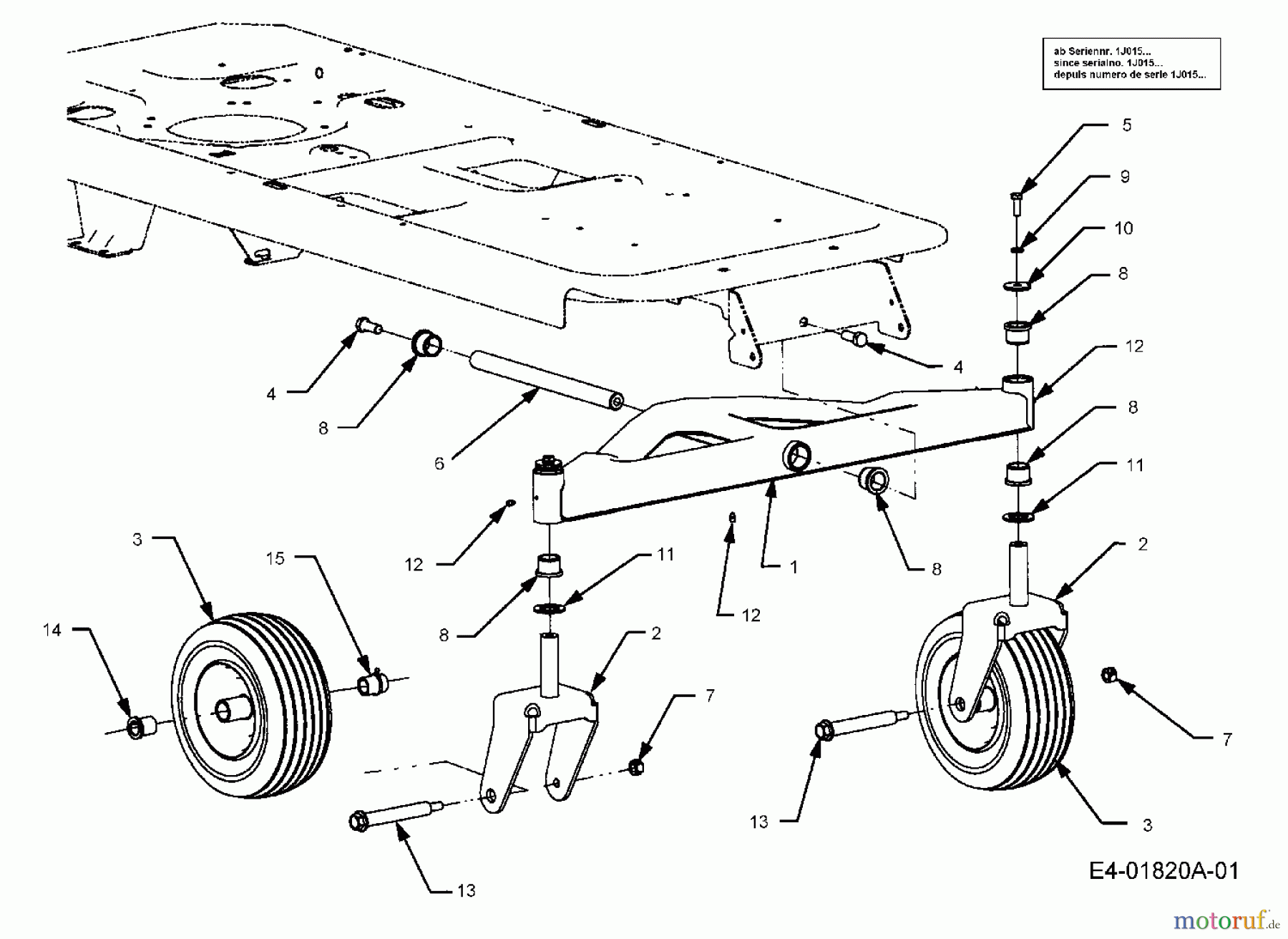 Cub Cadet Zero Turn RZT 50 17AA5D7P603 (2006) Räder, Vorderachse